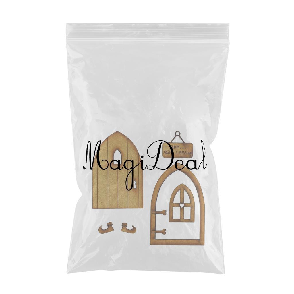 DIY Miniature Fairy Sign Doll House Wooden Fairy Garden Door Decoration