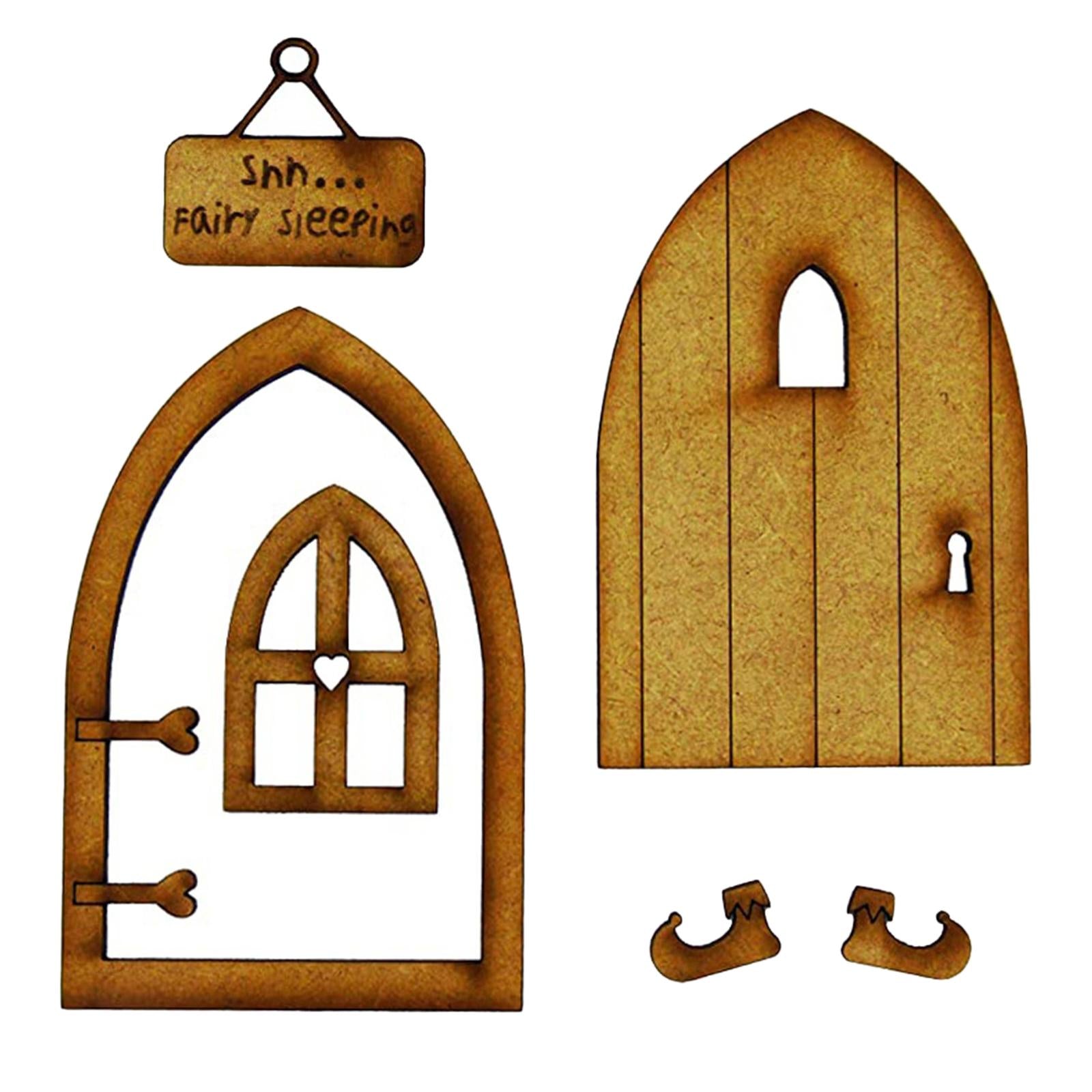 DIY Miniature Fairy Sign Doll House Wooden Fairy Garden Door Decoration