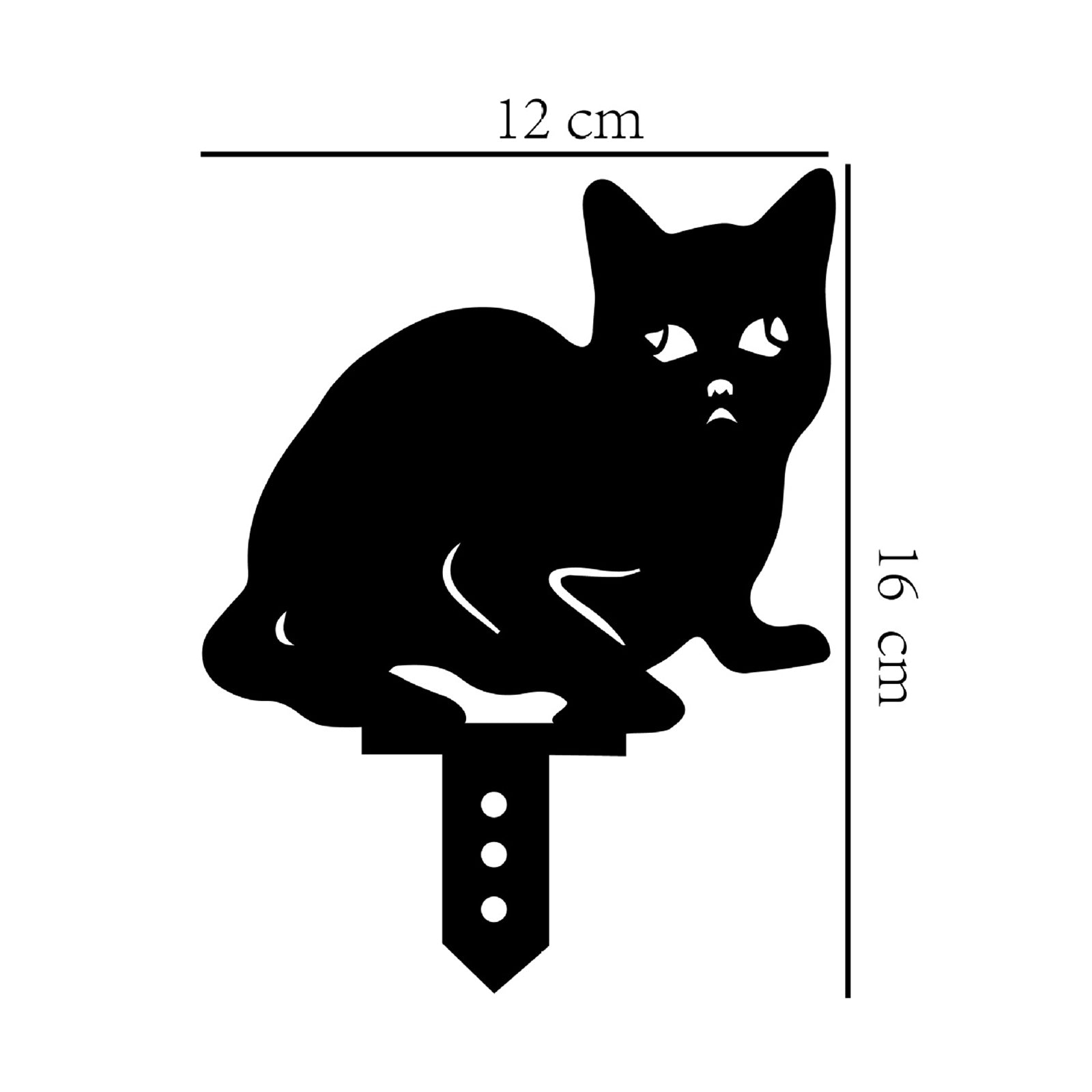 Cat Kitty Acrylic Animal Silhouette Stake Garden Yard Decor A 12x16cm