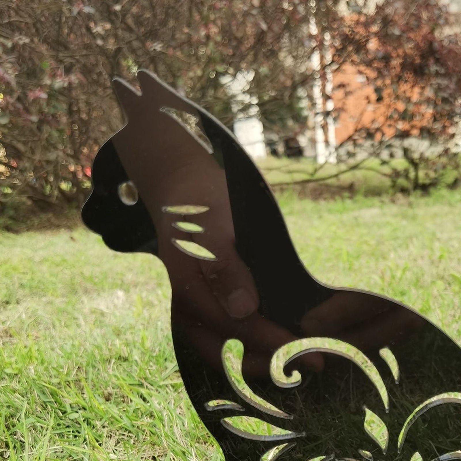 Cat Kitty Acrylic Animal Silhouette Stake Garden Yard Decor D 14x24.5cm
