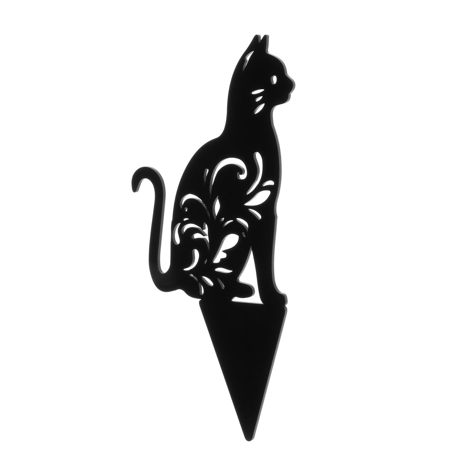 Cat Kitty Acrylic Animal Silhouette Stake Garden Yard Decor D 14x24.5cm