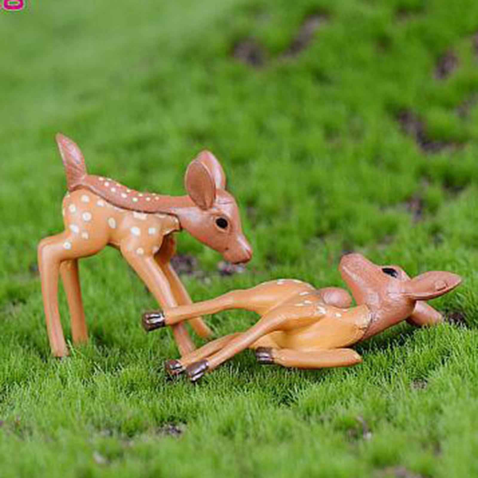 Garden Sculpture Decor Artificial Deer Statue Animal Resin Crafts Landscape