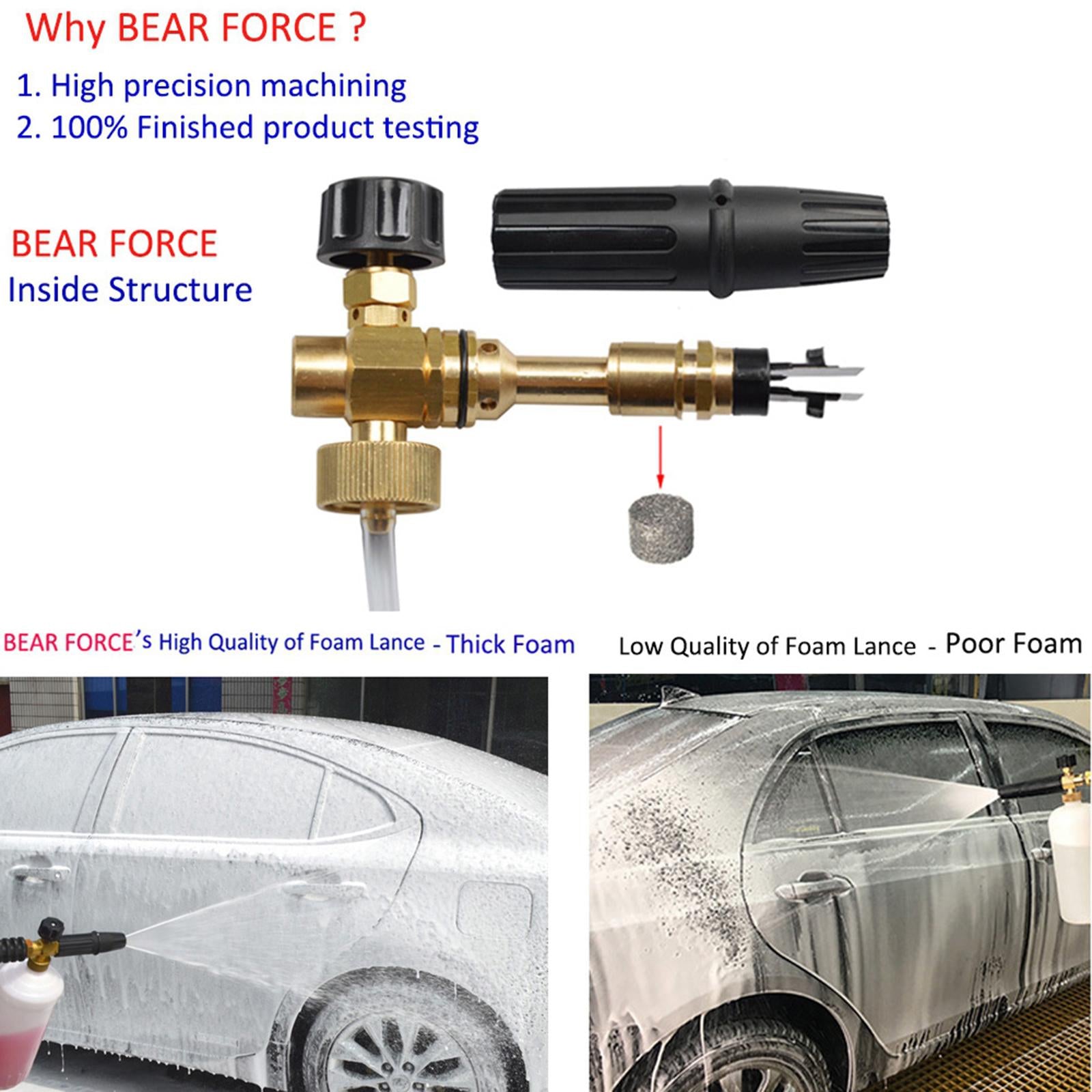 Adjustable Snow Foam Lance Washer Foam Nozzle Generator Snow Foam Sprayer
