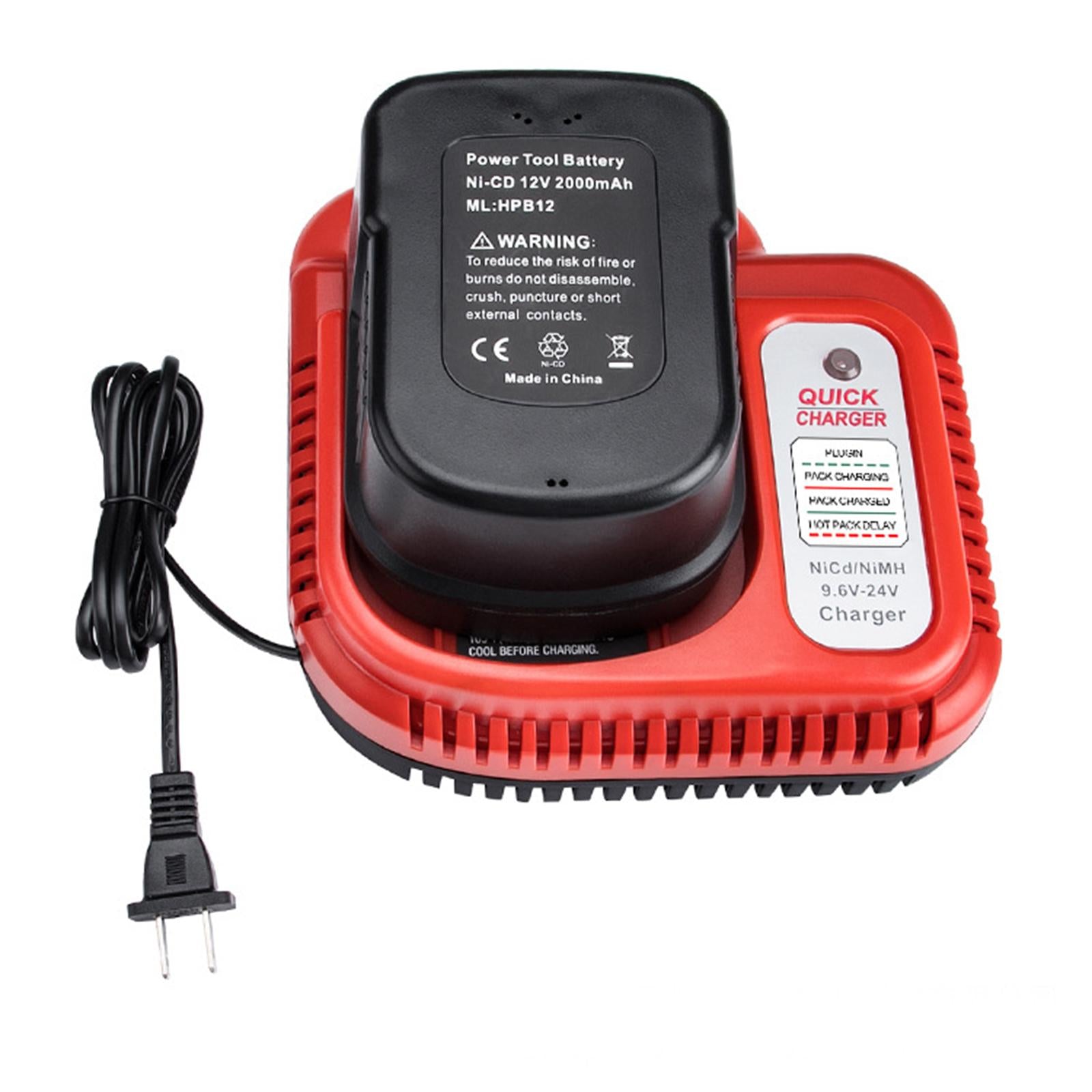 9.6V-24V Fast Battery Charger Fit for Black & Decker HPB14 HPB12 HPB18