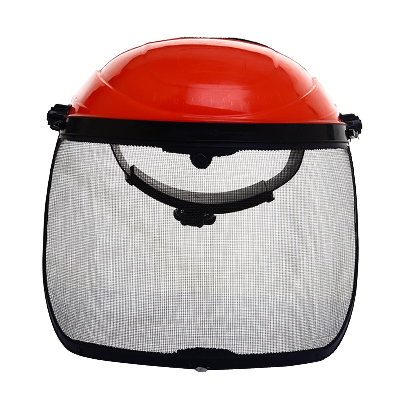 Chainsaw Brushcutter Safety Helmet Metal Mesh Full Visor Forestry Red