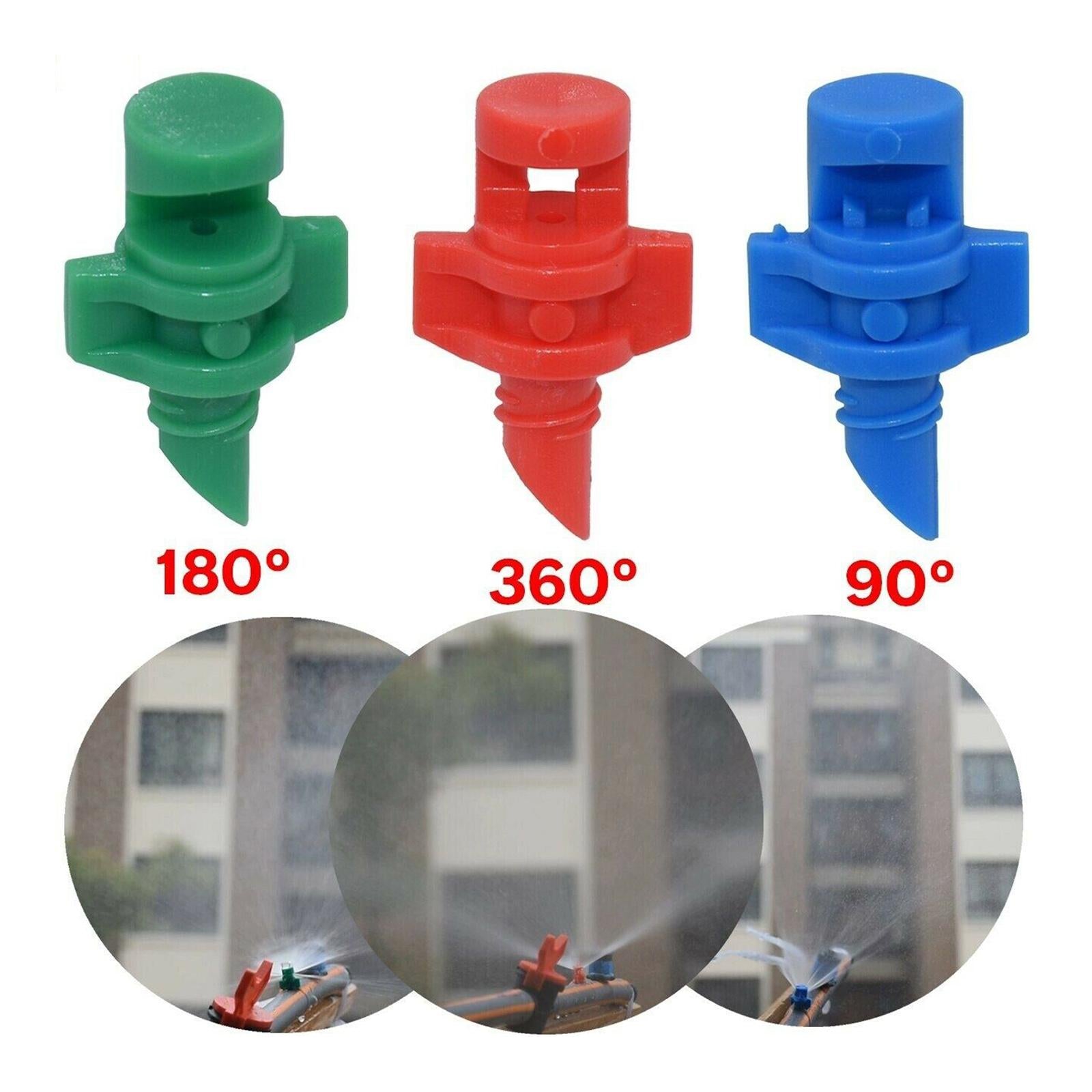 2x50pcs Micro Water Spray Misting Nozzle Sprinkler Irrigation 180 Degree Green