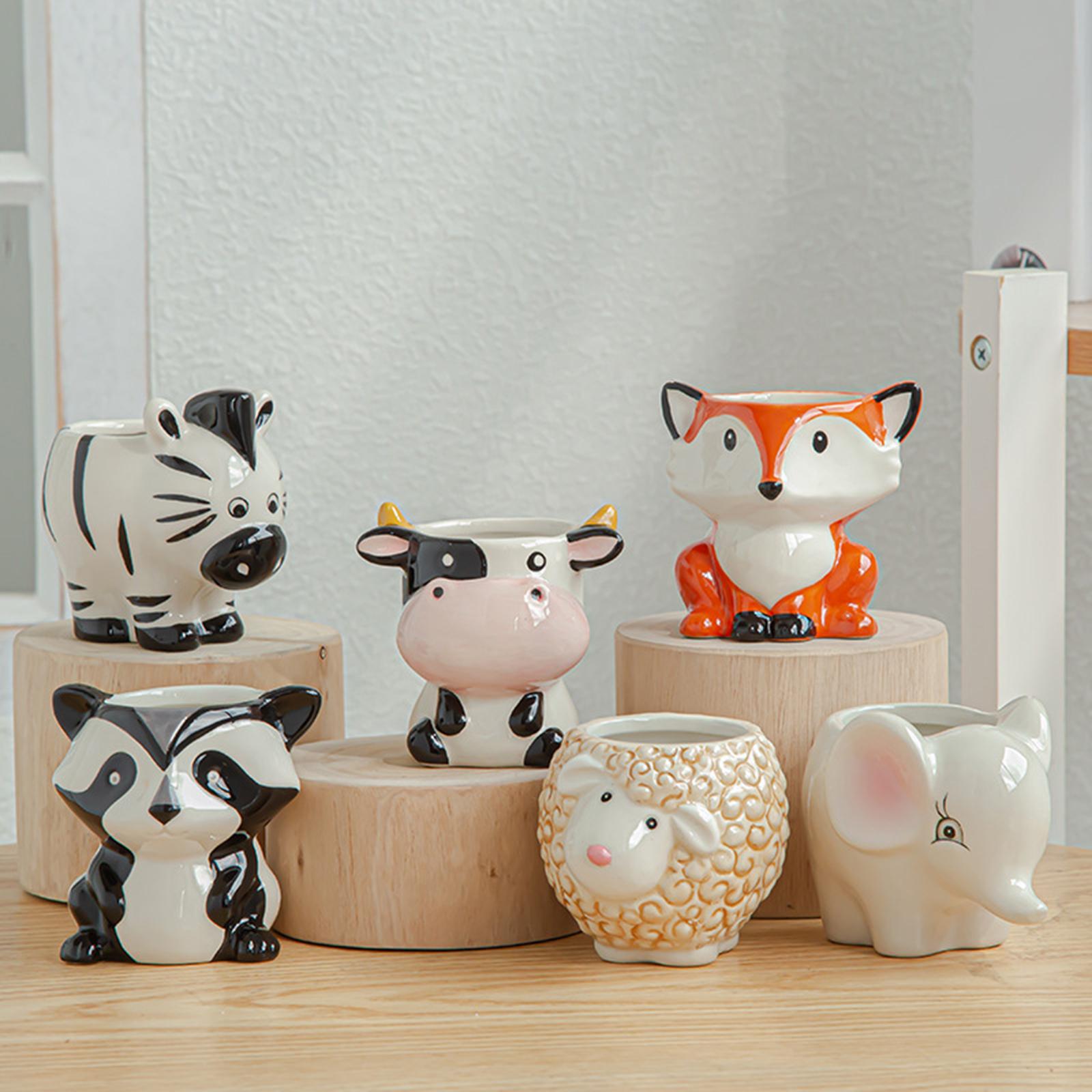 Cartoon Ceramic Plant Succulent Planter Desk Flower Pot Sheep 7x8.5x6.5cm