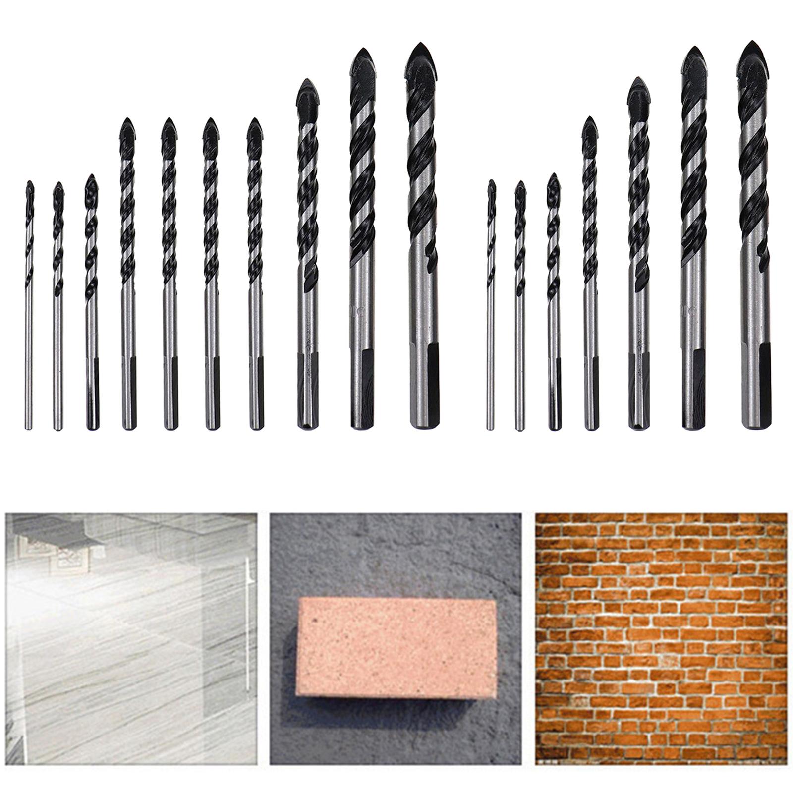 Alloy Drill Bits Set Threaded Concrete Drilling Bit for Glass Ceramic Brick 7pcs