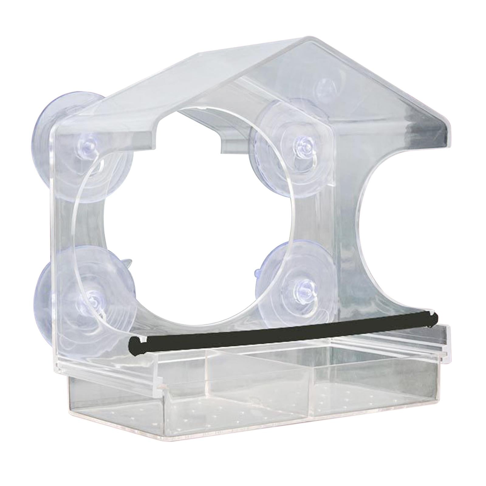 Clear Birdfeeder Removable Sliding Tray with Suction Cup for Wild Birds