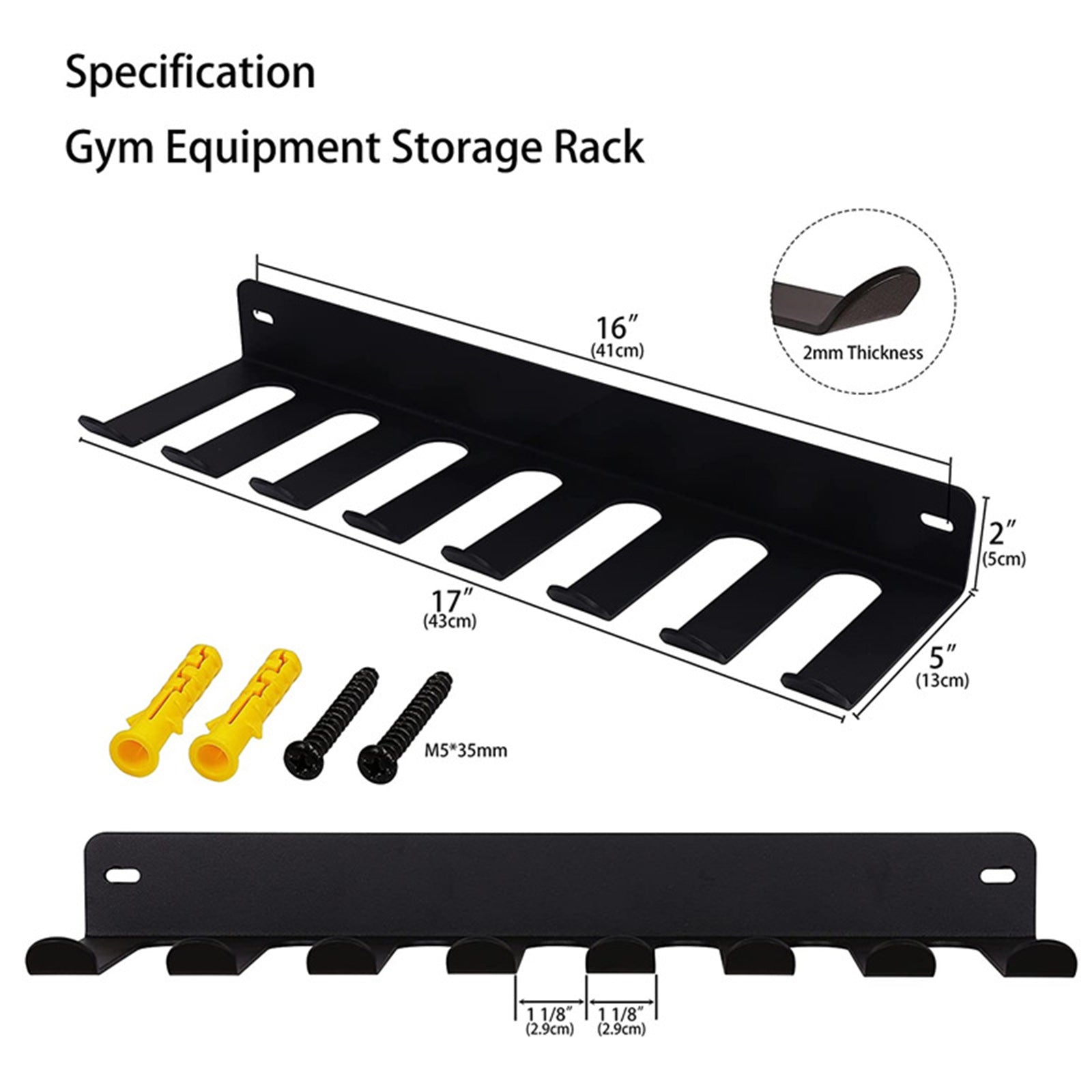 Baseball Bat Rack Display Holder 6/7 Hole Bats Metal Wall Mount 6 Holes 3mm