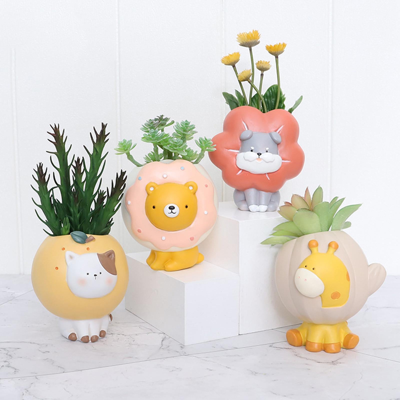 Decorative Resin Flowerpot Household Cute Home Garden Decoration for Table Giraffe