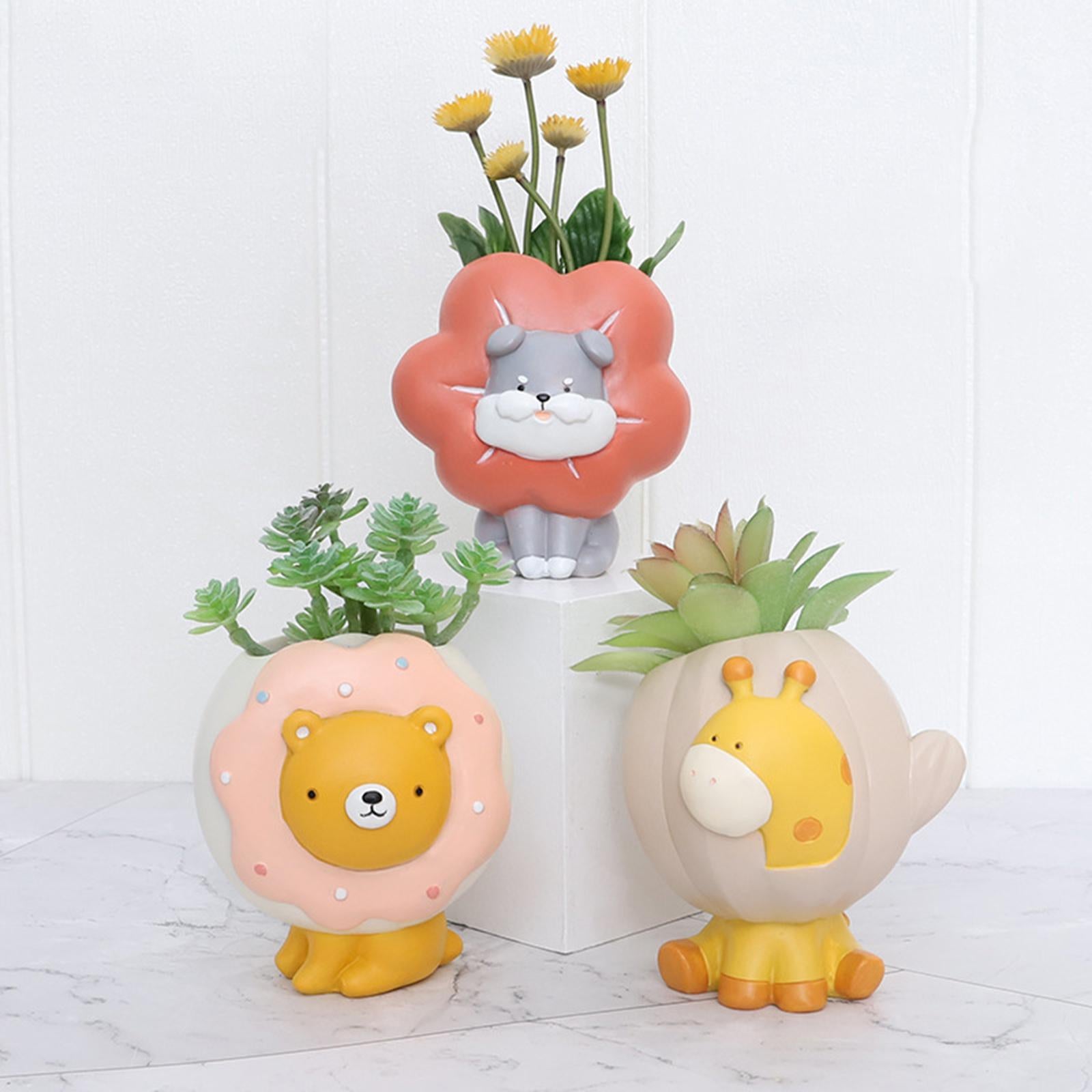 Decorative Resin Flowerpot Household Cute Home Garden Decoration for Table Giraffe