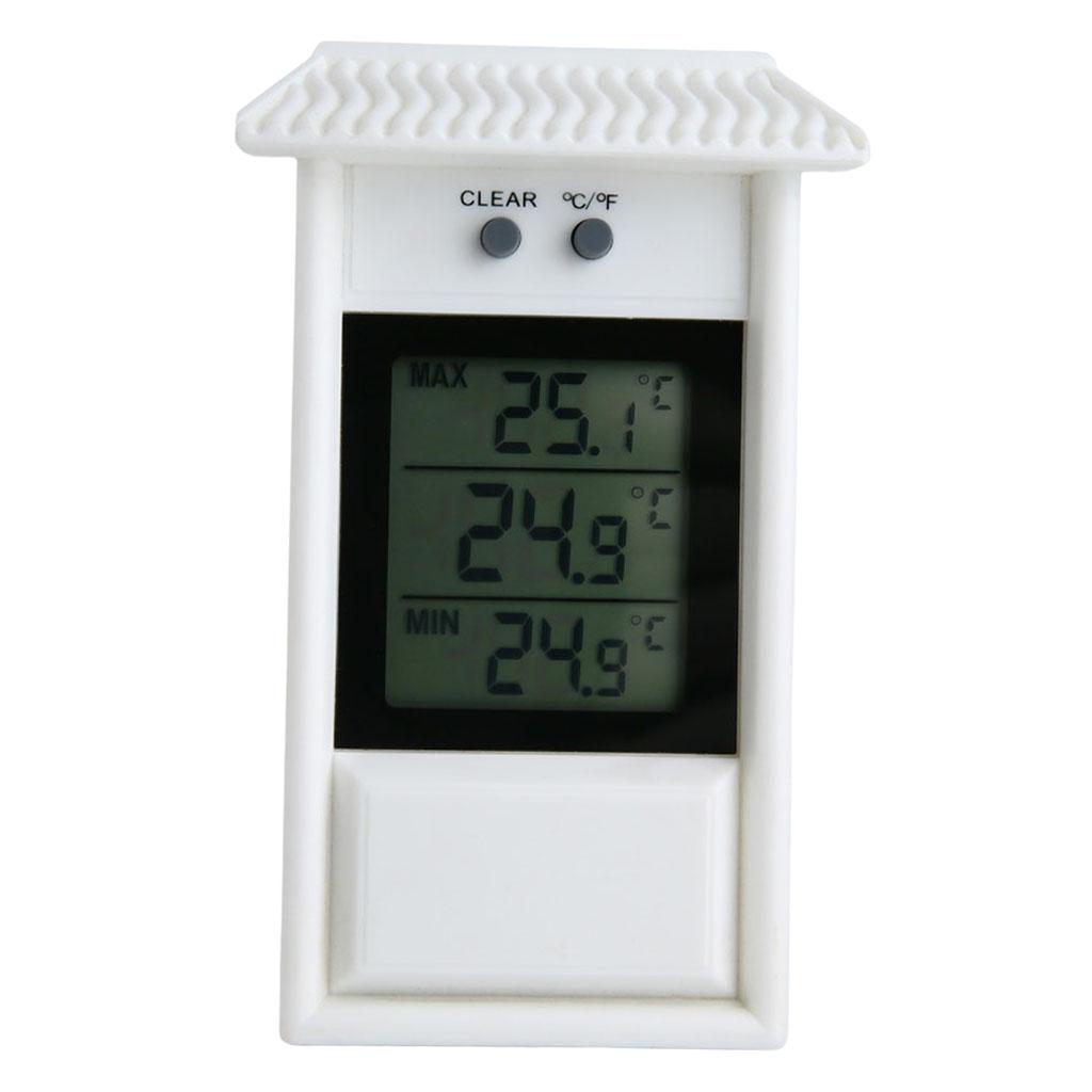 Digital Thermometer Garden Home Temperature Gauge Indoor Outdoor White