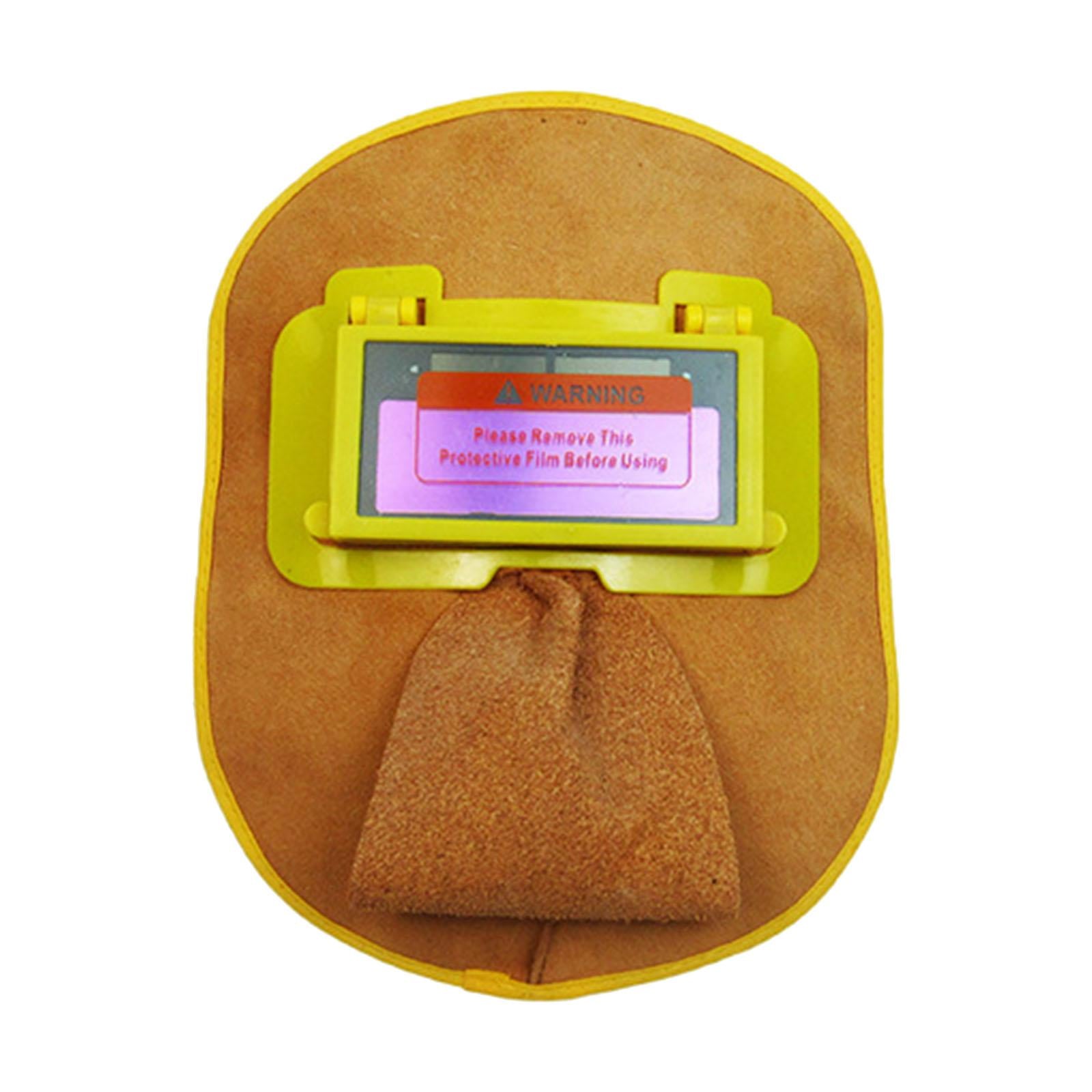 Auto Darkening Welder Helmet Cow Leather Electric Welding Mask Argon Arc