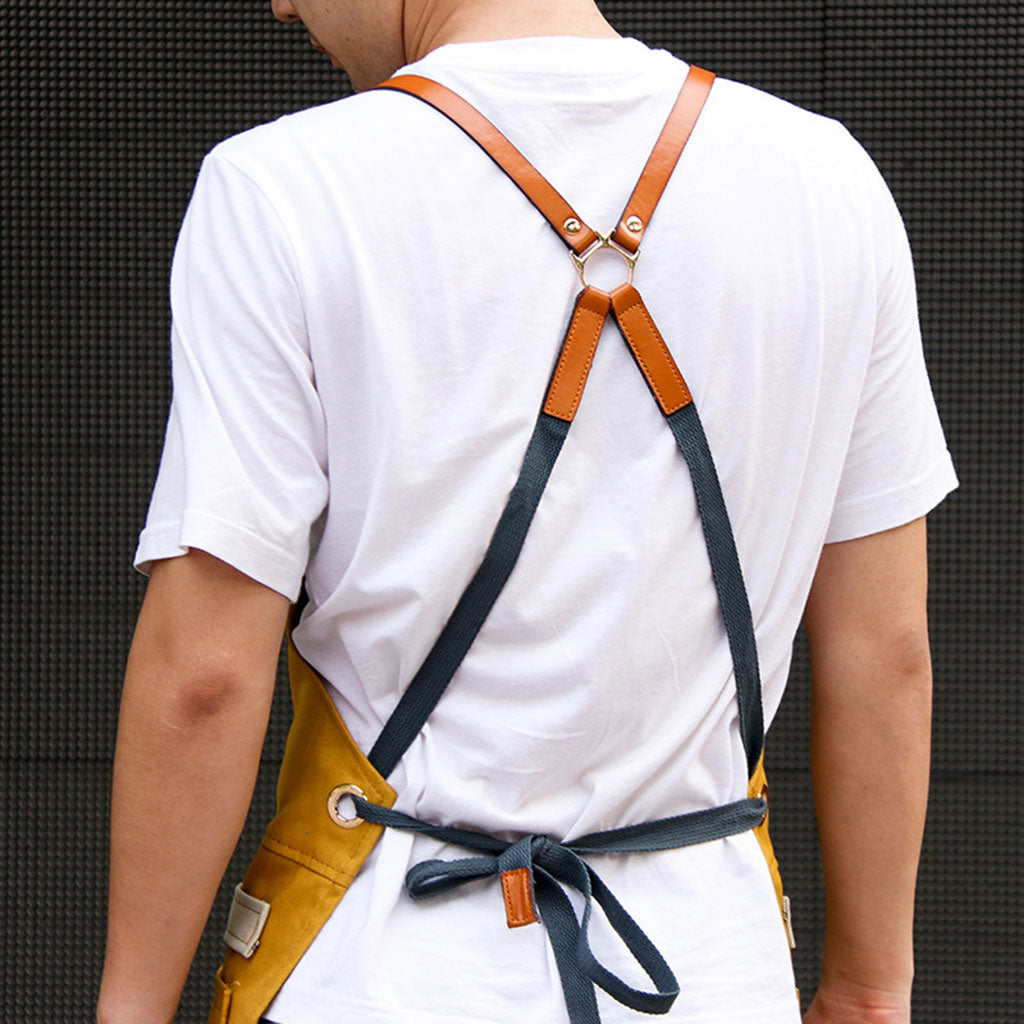 Canvas Apron for Kitchen Cafes BBQ Chef Cooking Beauty Garden Garage Green