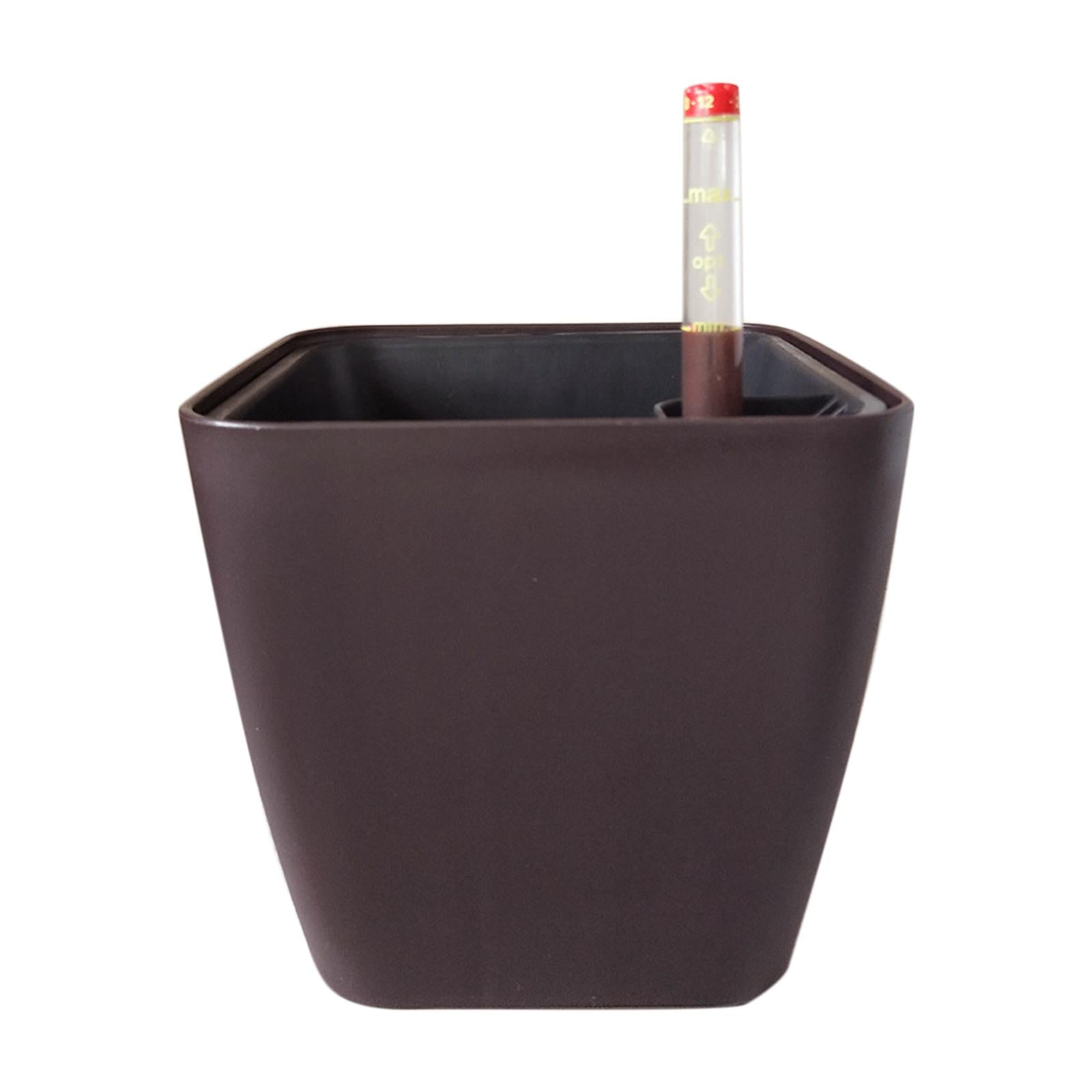 Automatic Water-Absorbing Flower Pot Plastic for Office Outdoor Ornaments Coffee