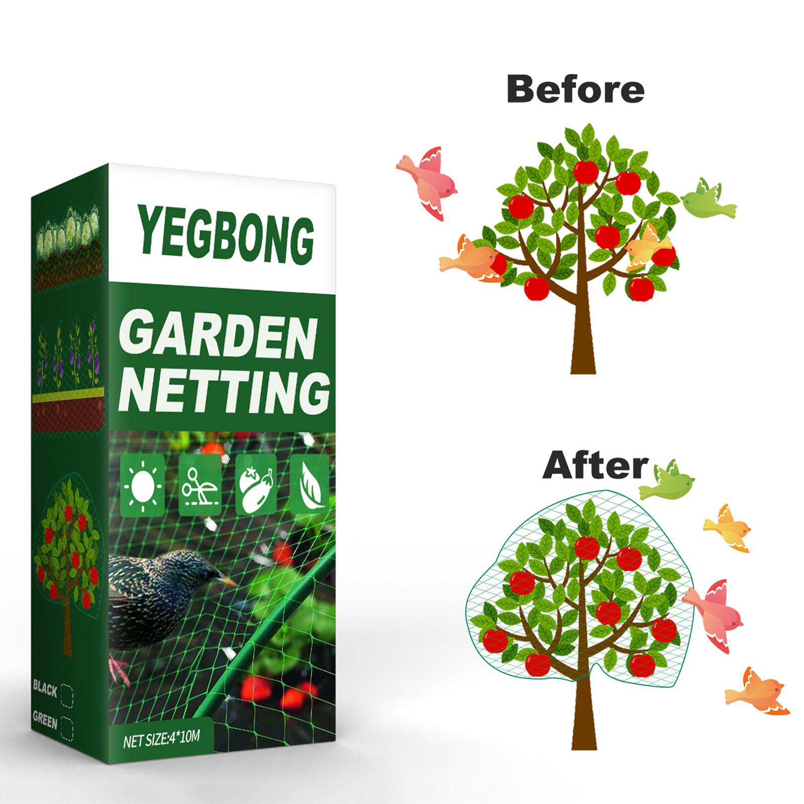 Anti-Bird Netting Plants Fencing Mesh Reusable for Tree Crops Garden Farm Green