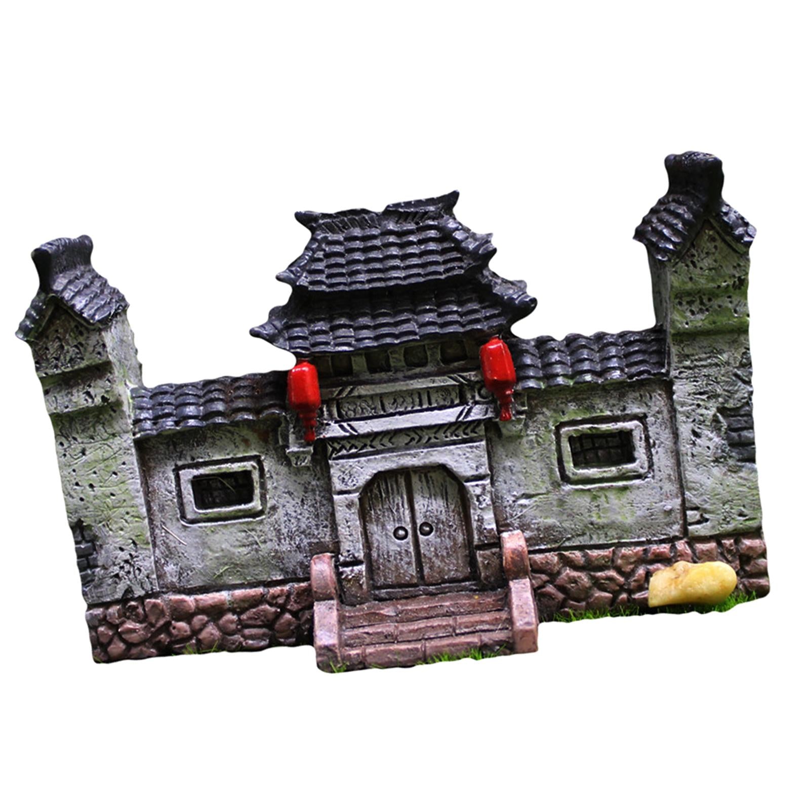 2xAncient Gate Statue Fairy Garden Accessories for Aquarium Garden Decoration