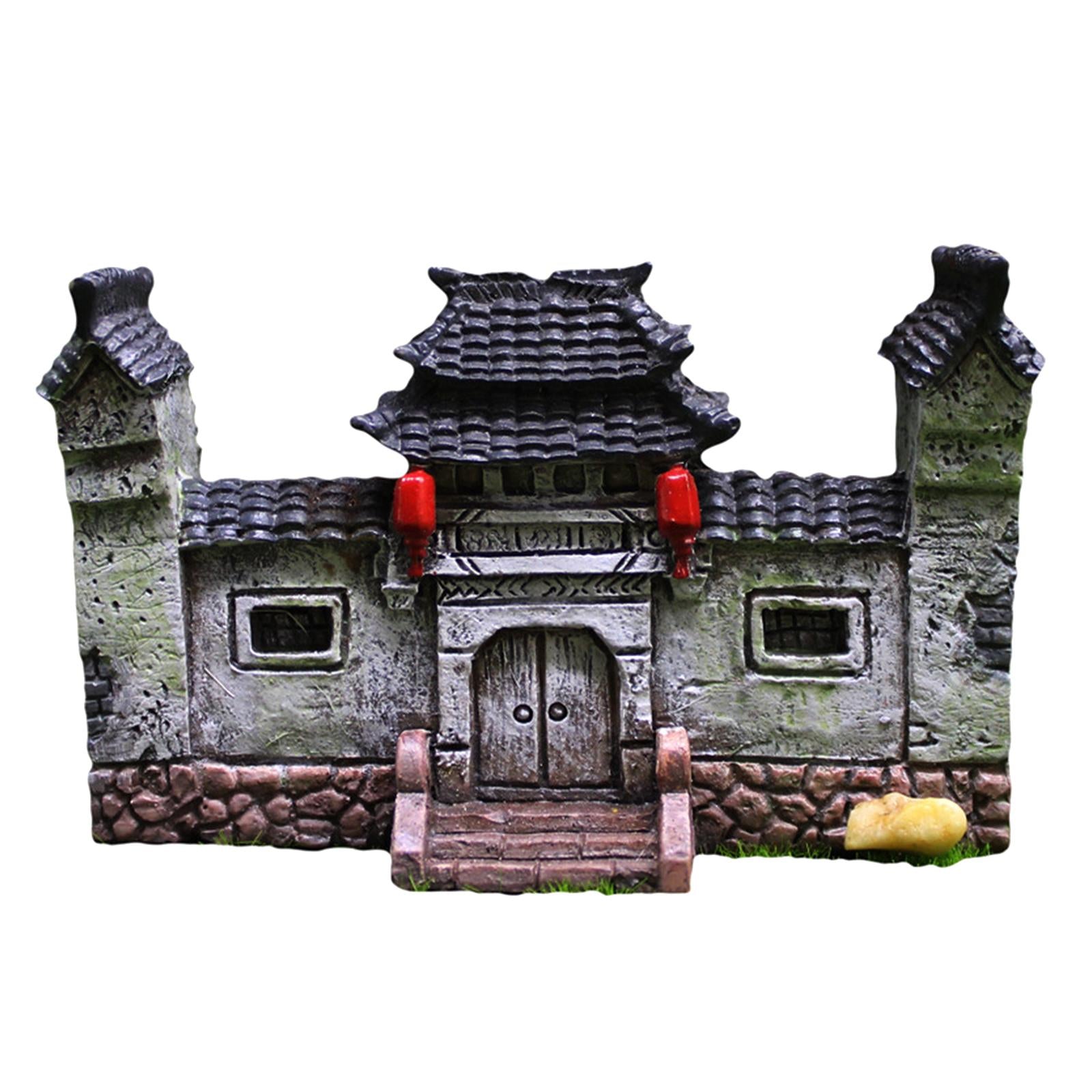 2xAncient Gate Statue Fairy Garden Accessories for Aquarium Garden Decoration
