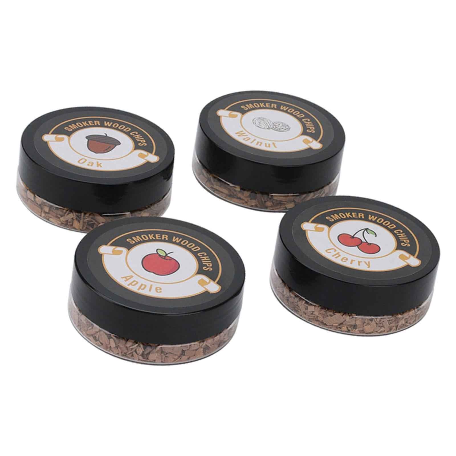 4Pcs Natural Wood Chips for Hand-Held Smoke Gun Smoker Infuser Drinks BBQ