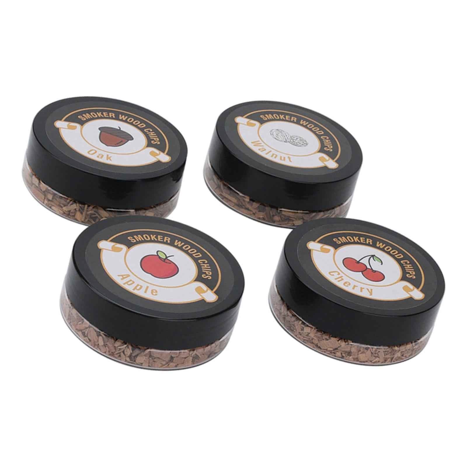 4Pcs Natural Wood Chips for Hand-Held Smoke Gun Smoker Infuser Drinks BBQ