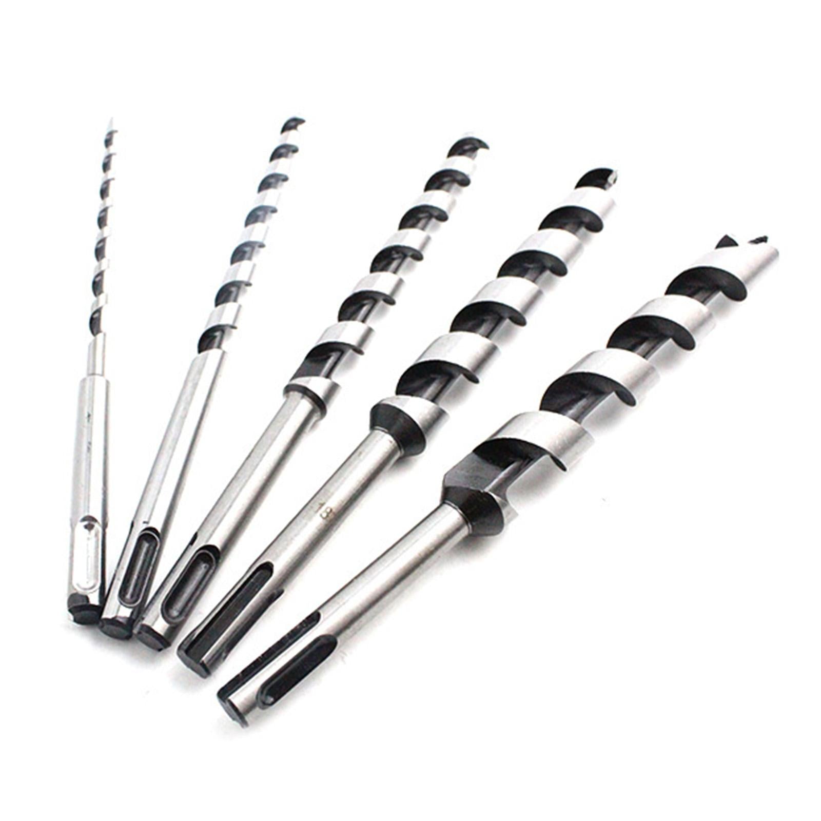 Auger Point Drill Bits Set Wood Boring Extra Long 5pc