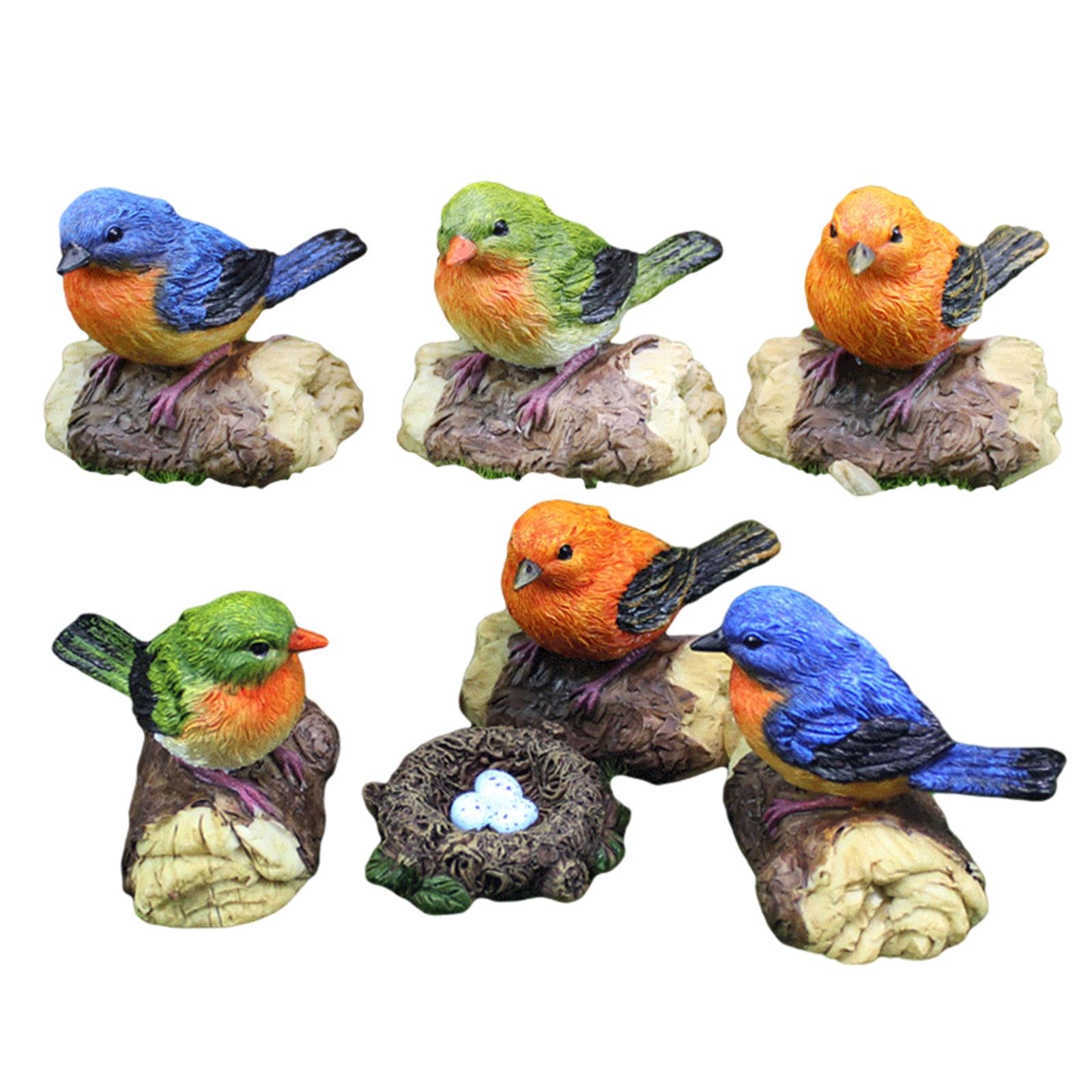 Bird Ornaments Fairy Garden Animal Model for Bonsai Decor Doll House Yard no birds nest