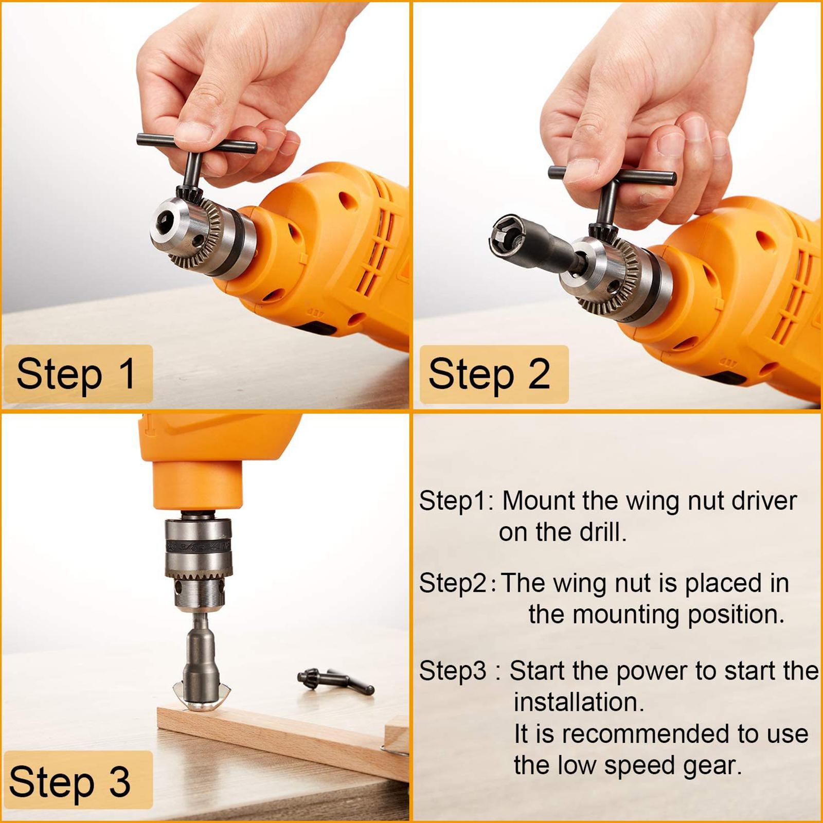 4x3x 1/4 Hex Shank Wrench Drive Socket Drill Adapter Socket Extension Bit Set"