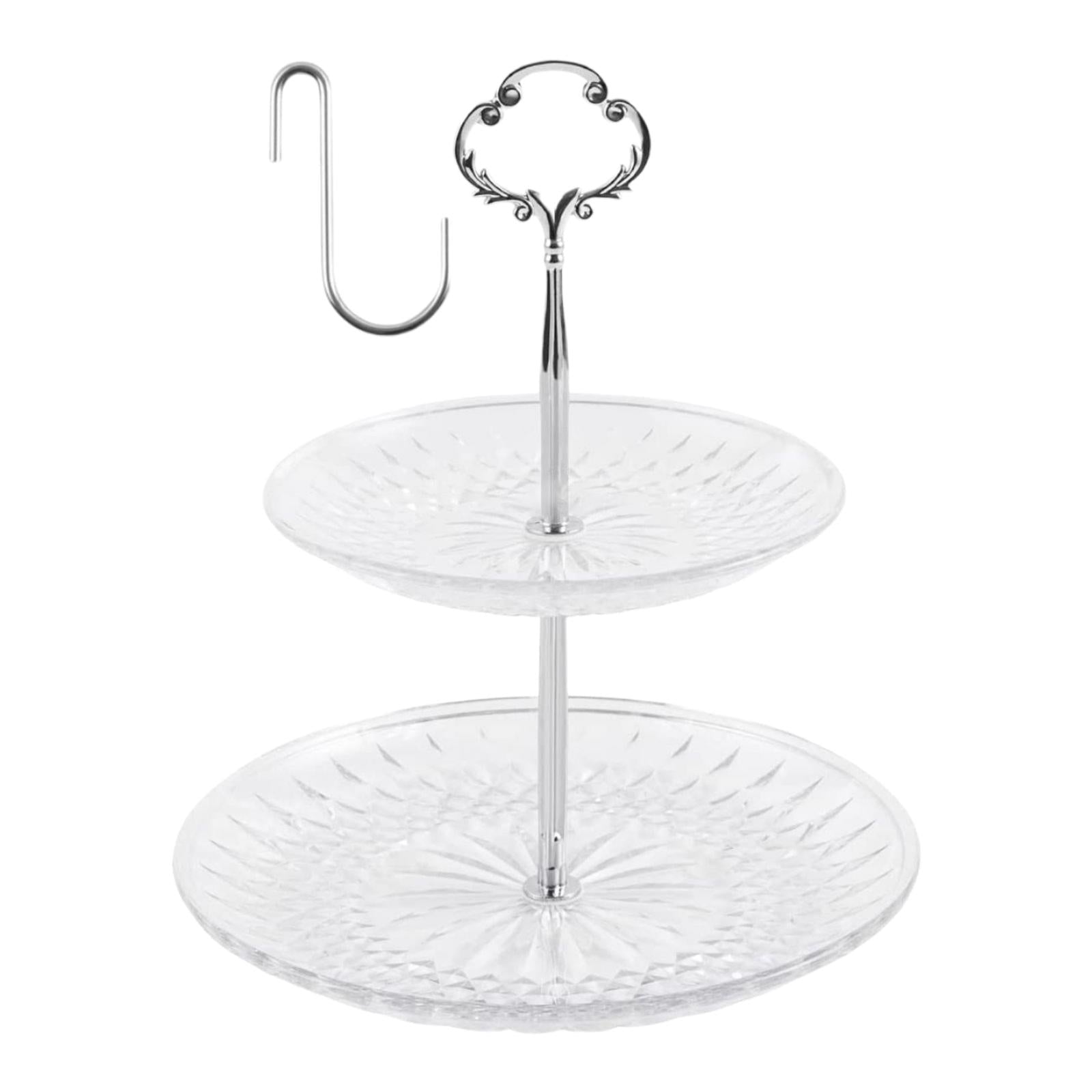 Clear Double Layer Bird Feeder Wild Birds Hanging Tray Garden Metal Hook