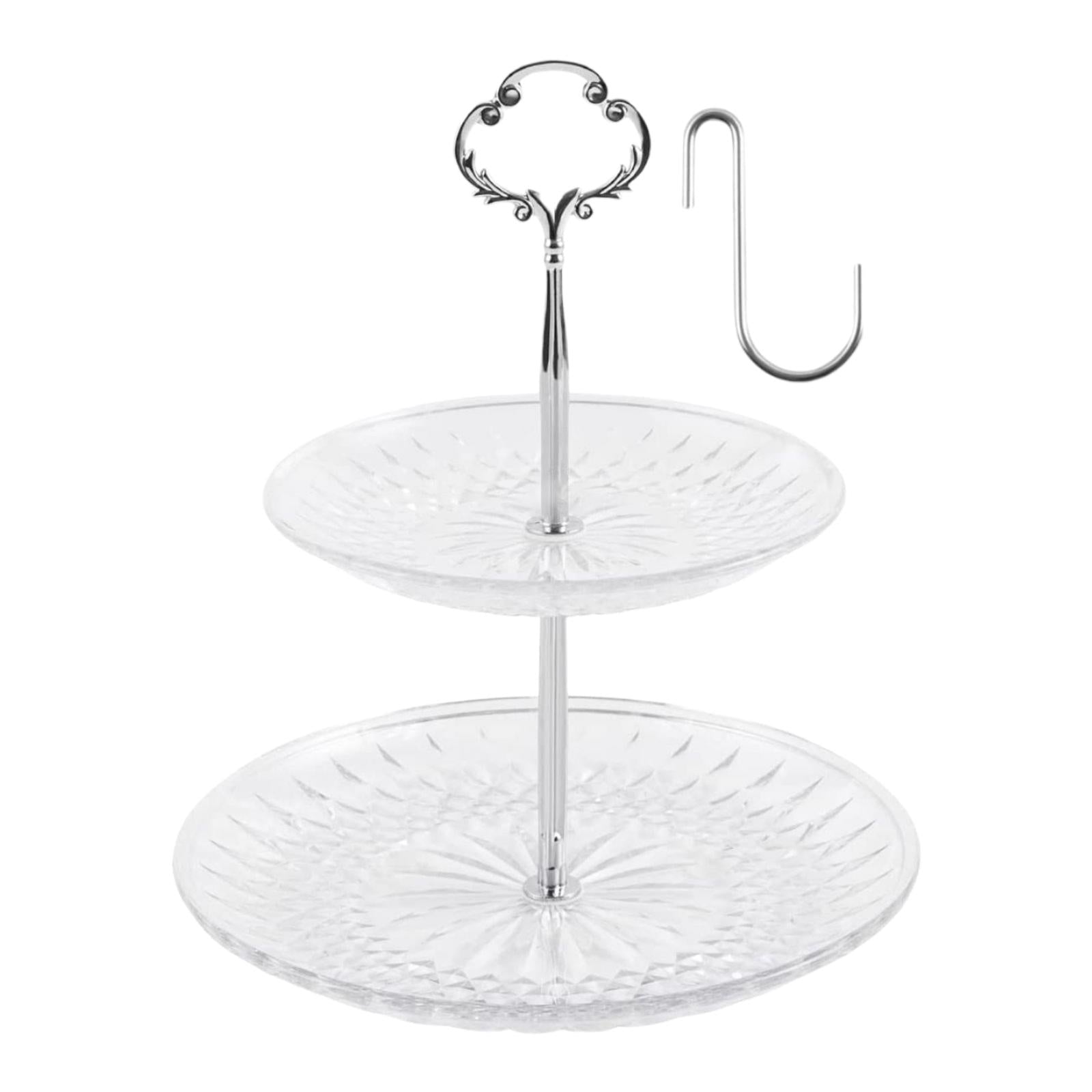 Clear Double Layer Bird Feeder Wild Birds Hanging Tray Garden Metal Hook