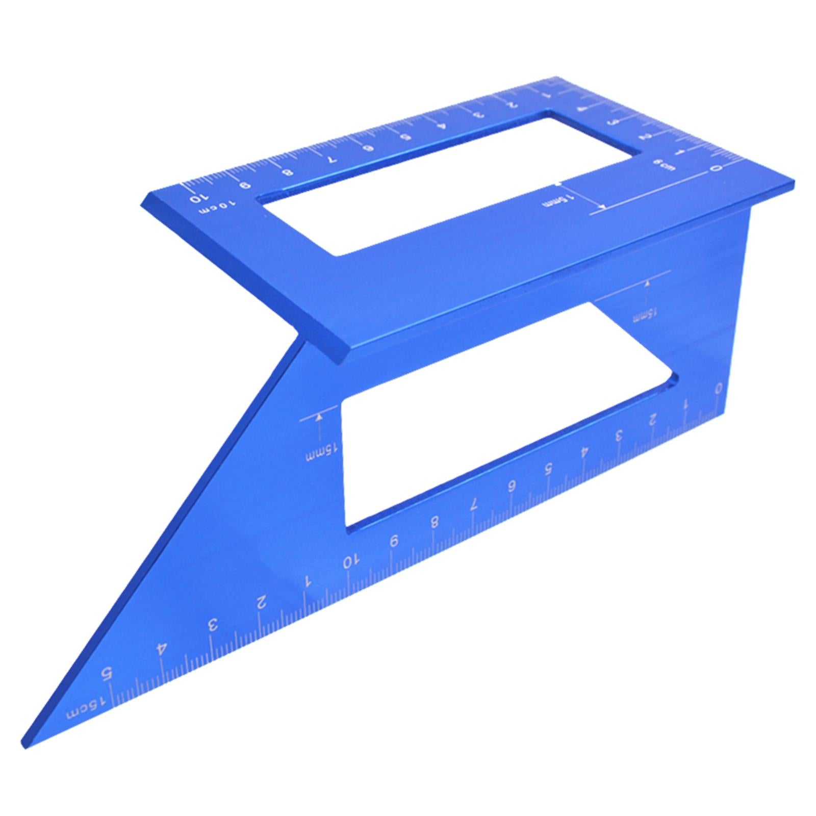 Aluminum Alloy Angle Ruler Angle Protractor T Ruler Measuring Tools Blue
