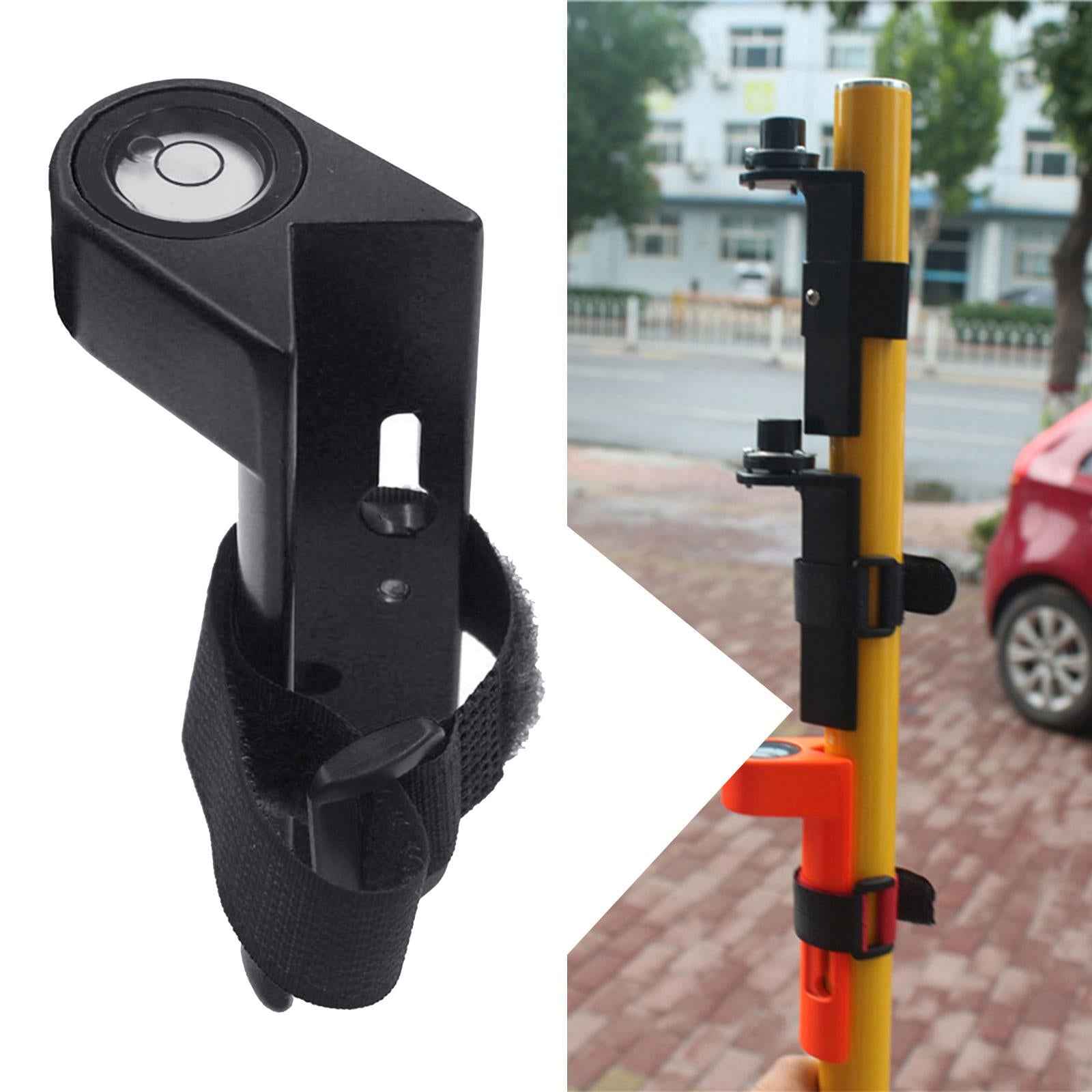 Aluminum Grade Rod Level Bubble Level for Round or Square Rods Tower Ruler Black