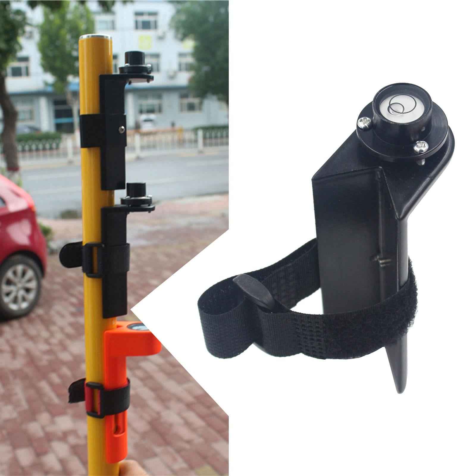 Aluminum Grade Rod Level Bubble Level for Round or Square Rods Tower Ruler Black