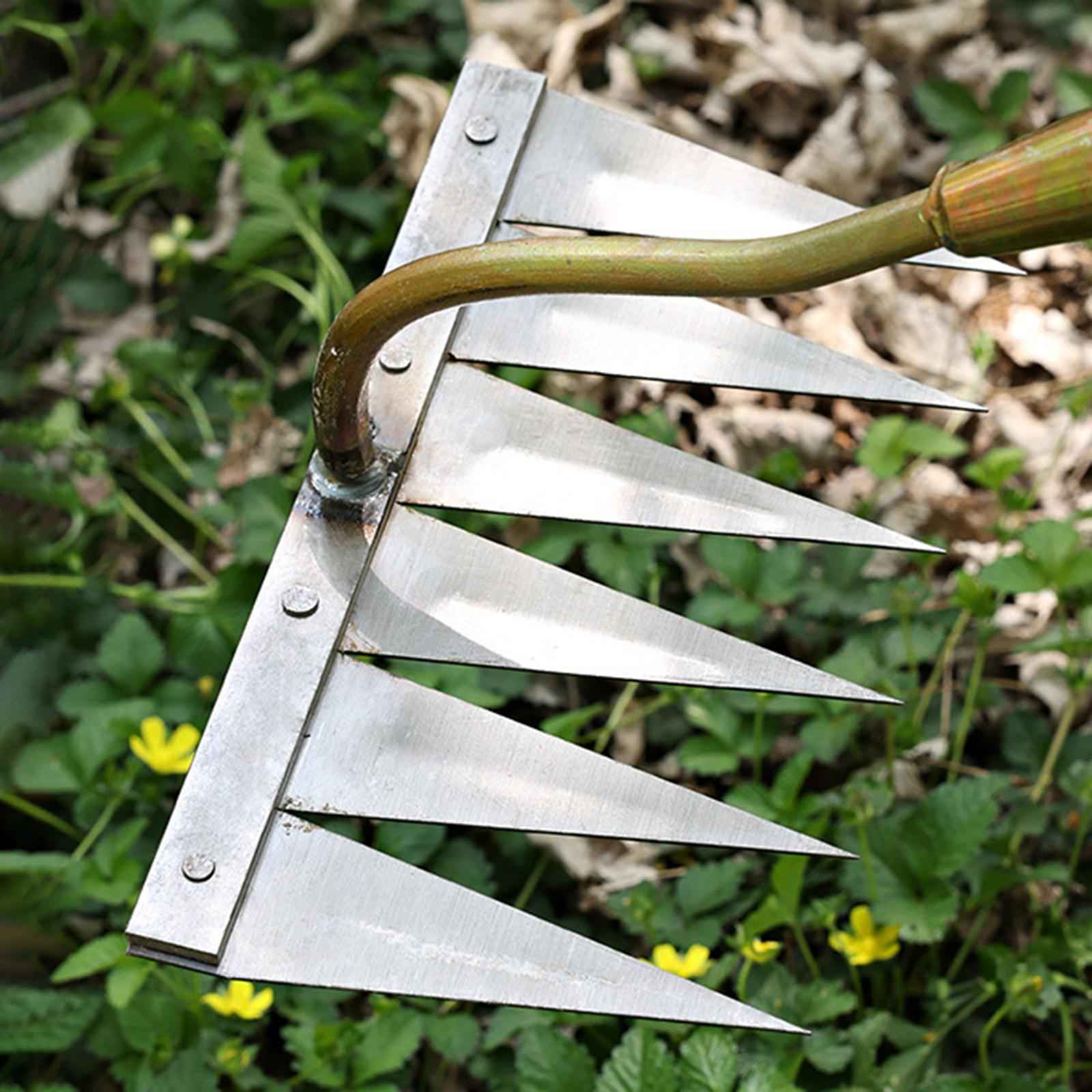Multisizes Vegetable Gardening Hoe Indispensable Garden Tools 5 Tooth Steel