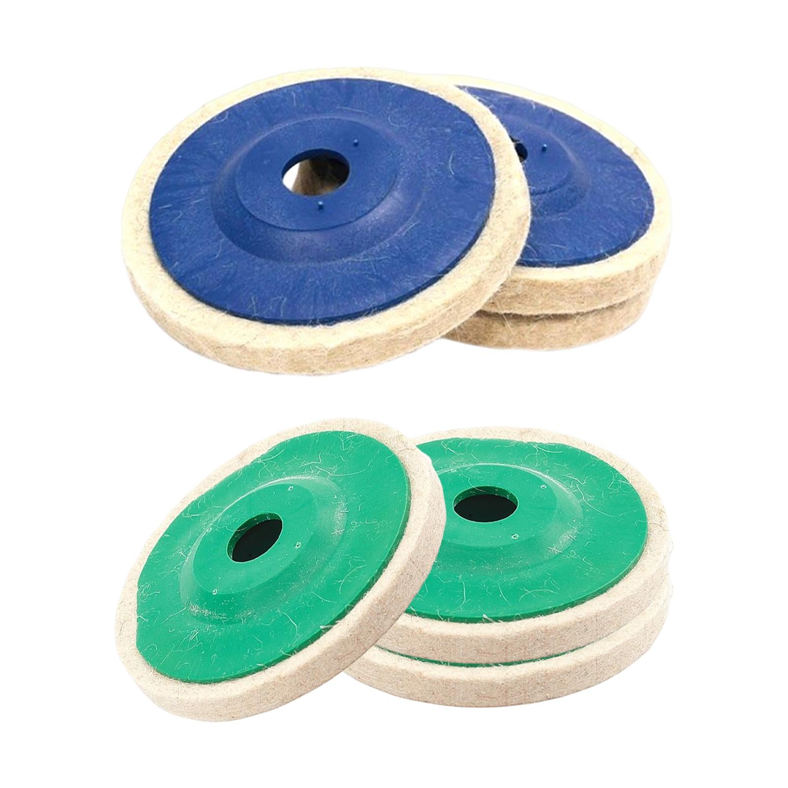 2x3Pcs Felt Wool Buffing Wheel Angel Grinder Polishing Disc Pad for Marble Green
