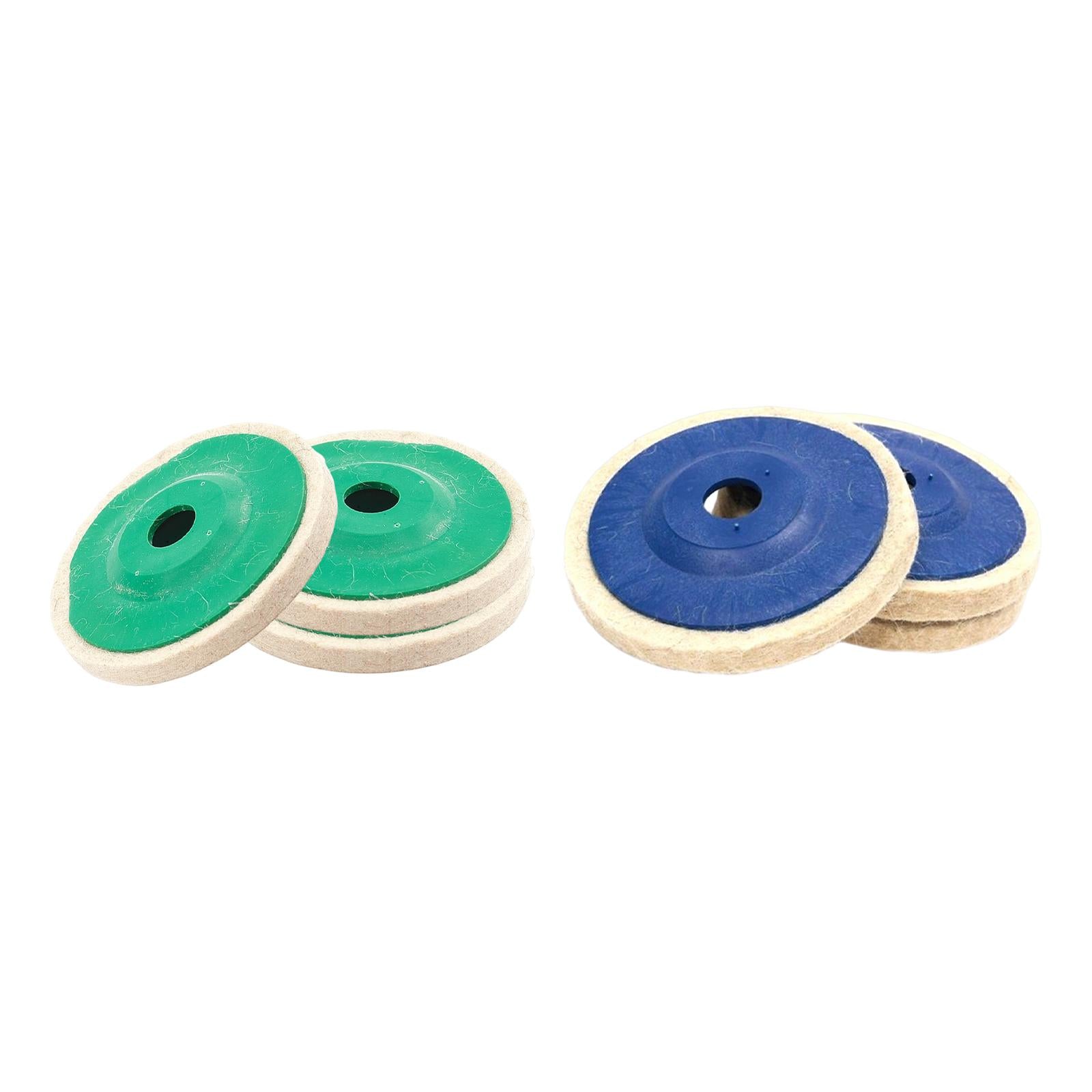 6x3Pcs Felt Wool Buffing Wheel Angel Grinder Polishing Disc Pad for Marble Green