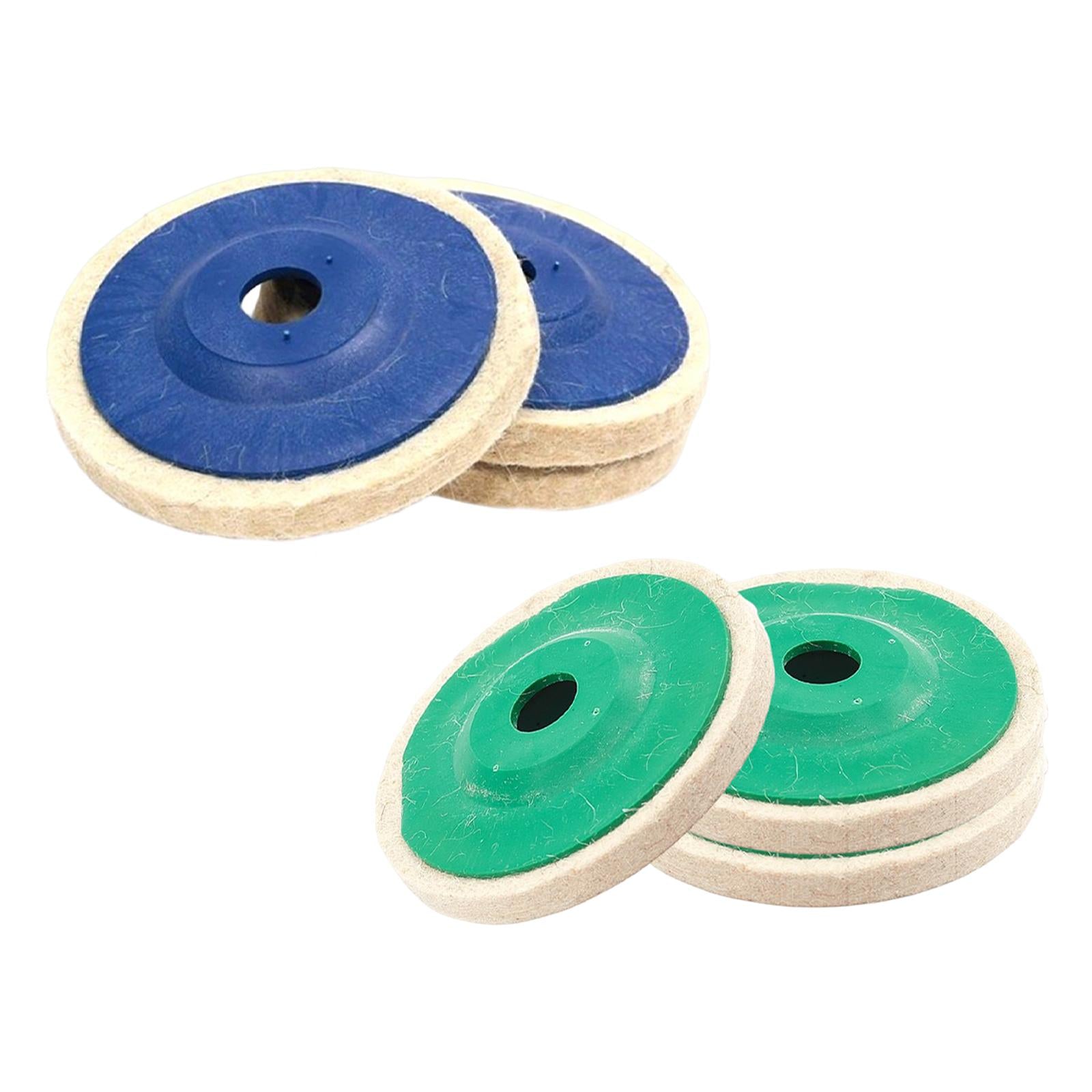 6x3Pcs Felt Wool Buffing Wheel Angel Grinder Polishing Disc Pad for Marble Green