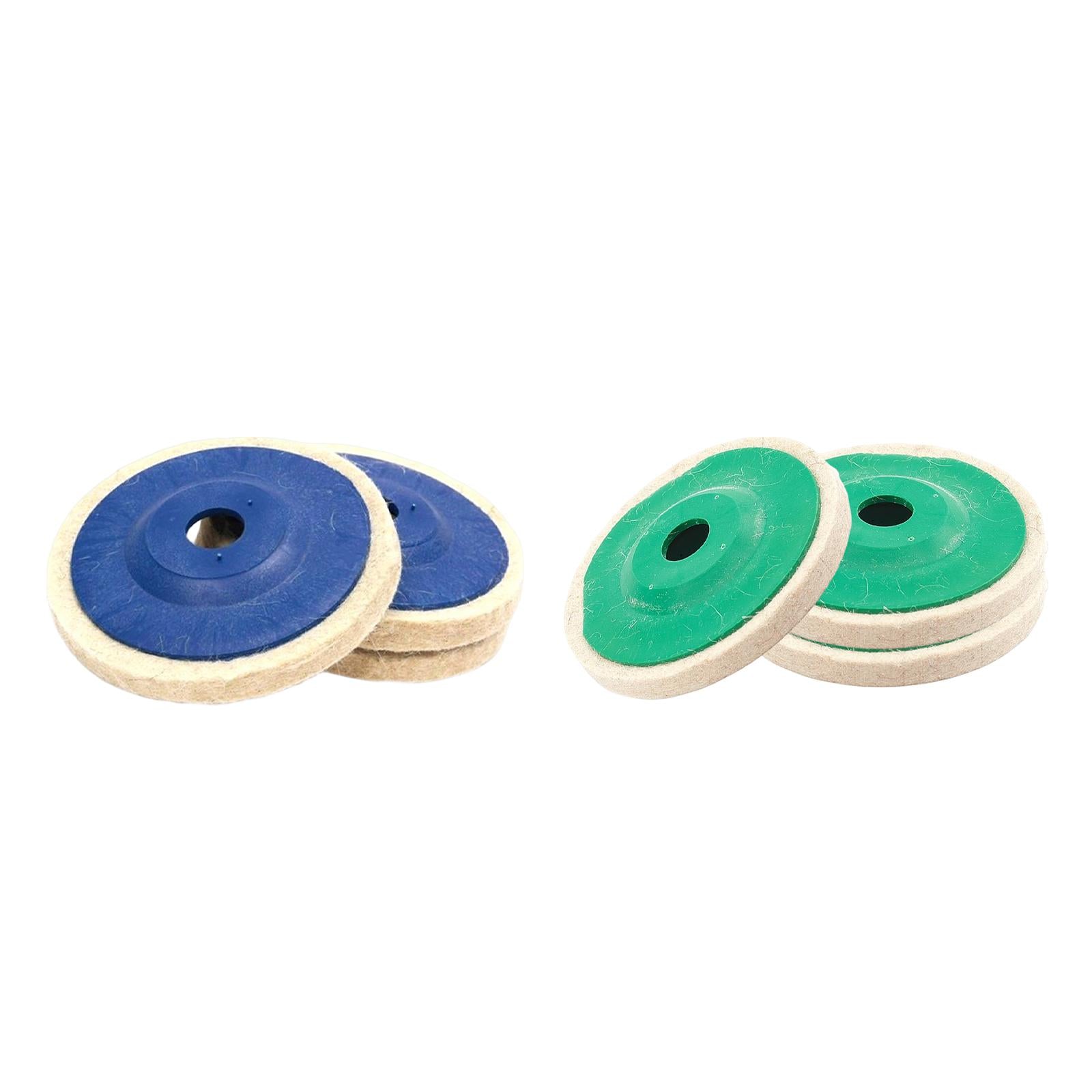6x3Pcs Felt Wool Buffing Wheel Angel Grinder Polishing Disc Pad for Marble Green