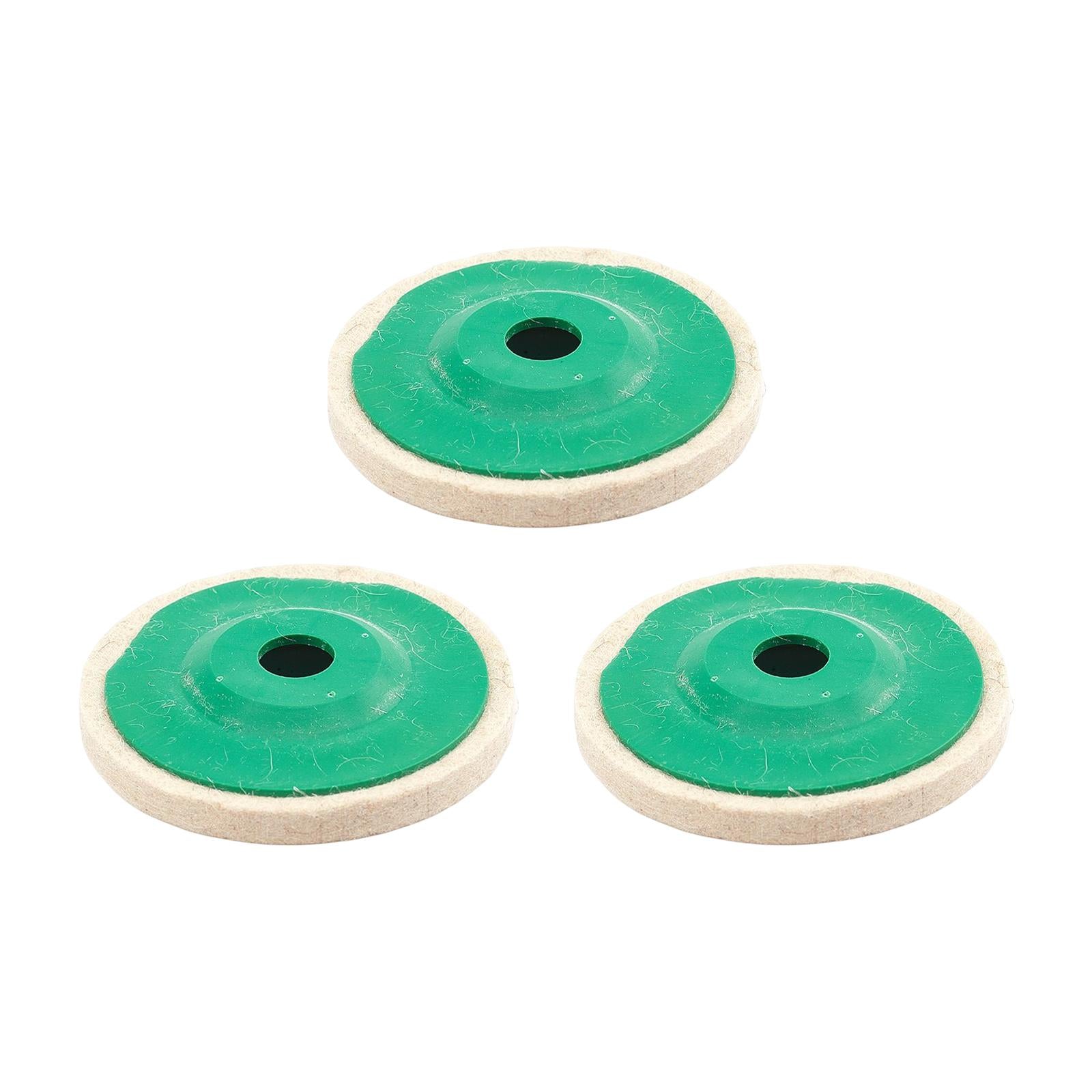 2x3Pcs Felt Wool Buffing Wheel Angel Grinder Polishing Disc Pad for Marble Green