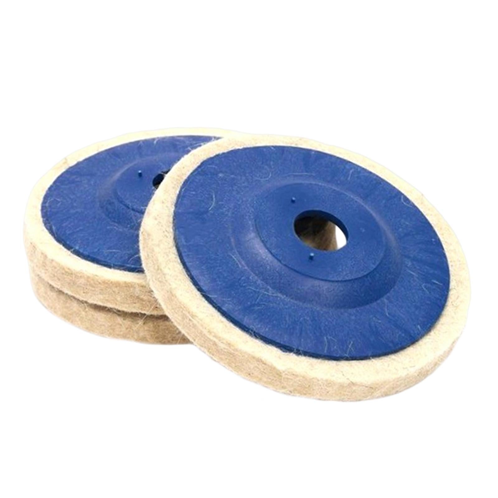 3x3Pcs Felt Wool Buffing Wheel Angel Grinder Polishing Disc Pad for Marble Blue