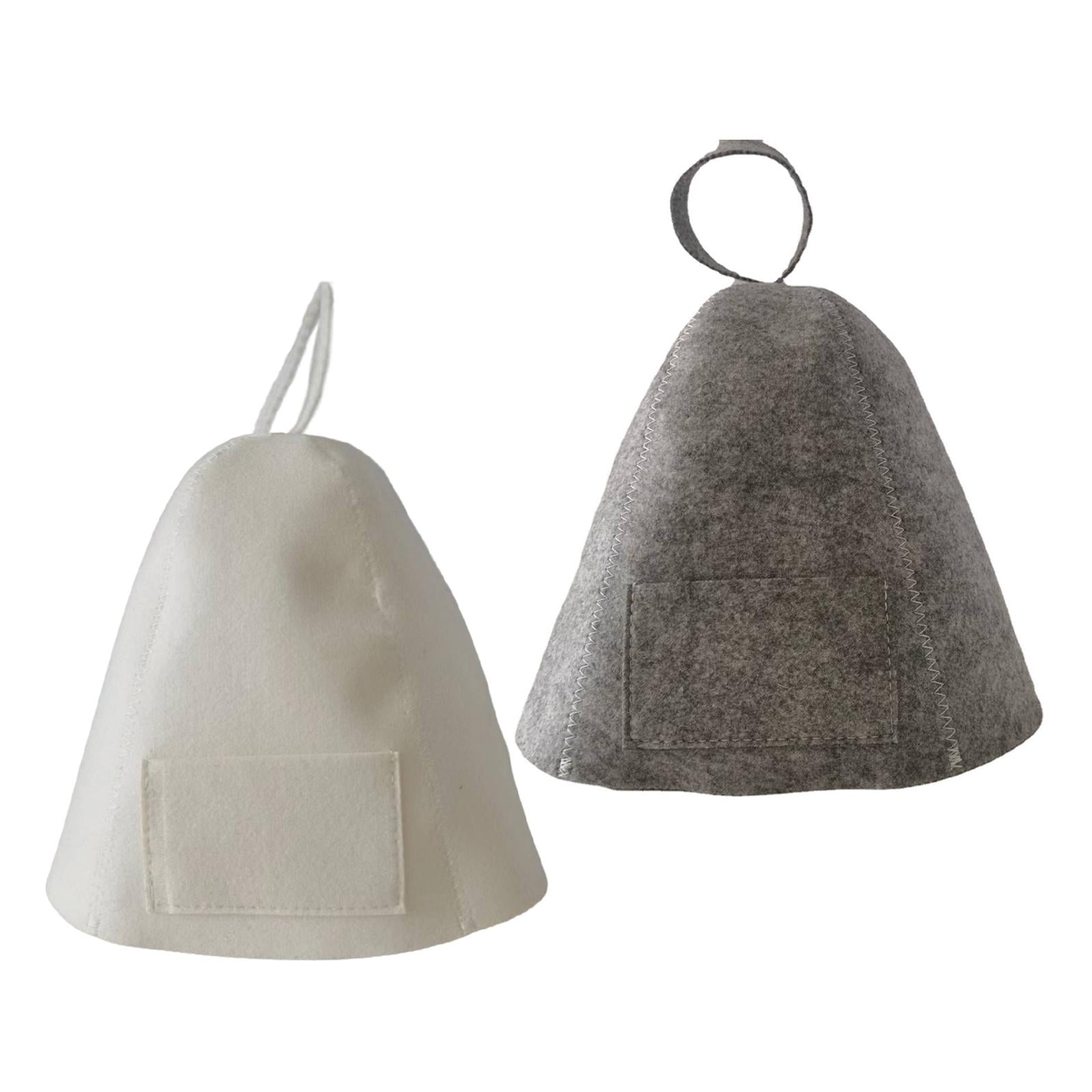 2xSauna Hat Head Protection Steam Room Hat for Shower Woman & Man Gray