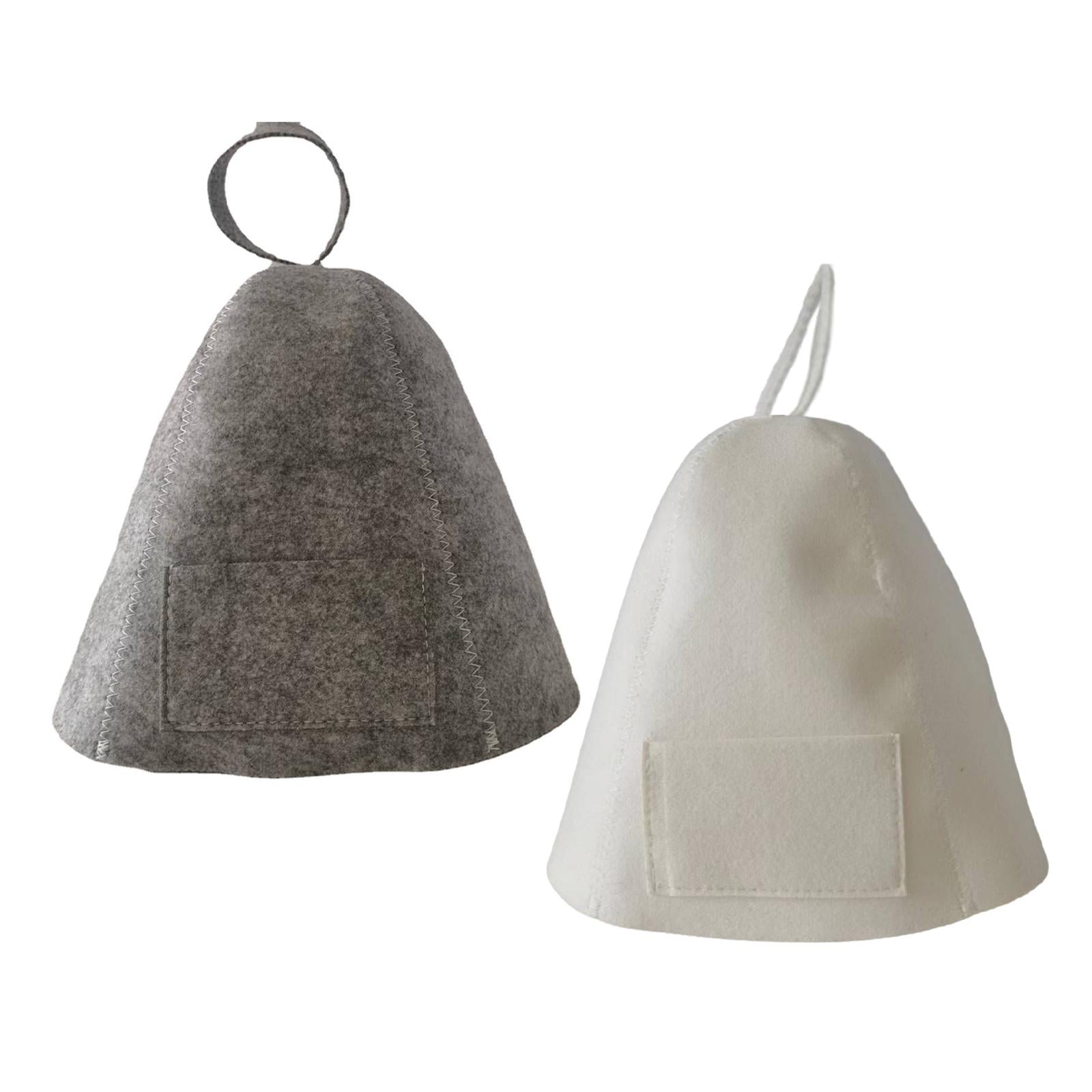 3xSauna Hat Head Protection Steam Room Hat for Shower Woman & Man Gray