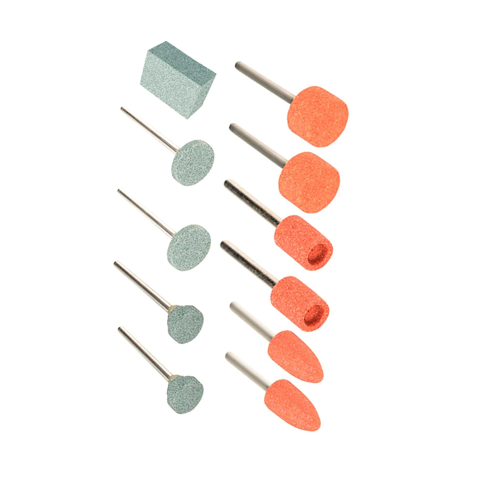 4xSet of 11Pcs Abrasive Mounted Stone Heads Set Accessories ,1/8 inch Shank
