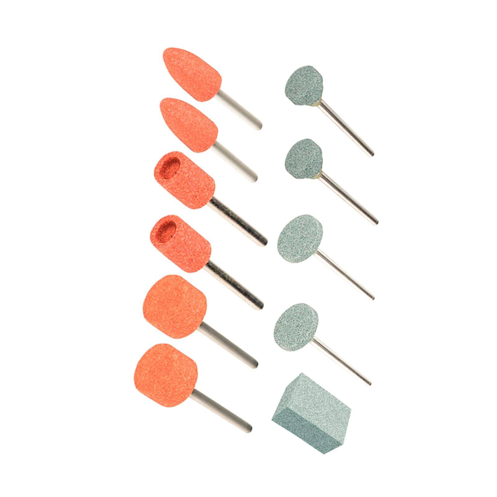 2xSet of 11Pcs Abrasive Mounted Stone Heads Set Accessories ,1/8 inch Shank