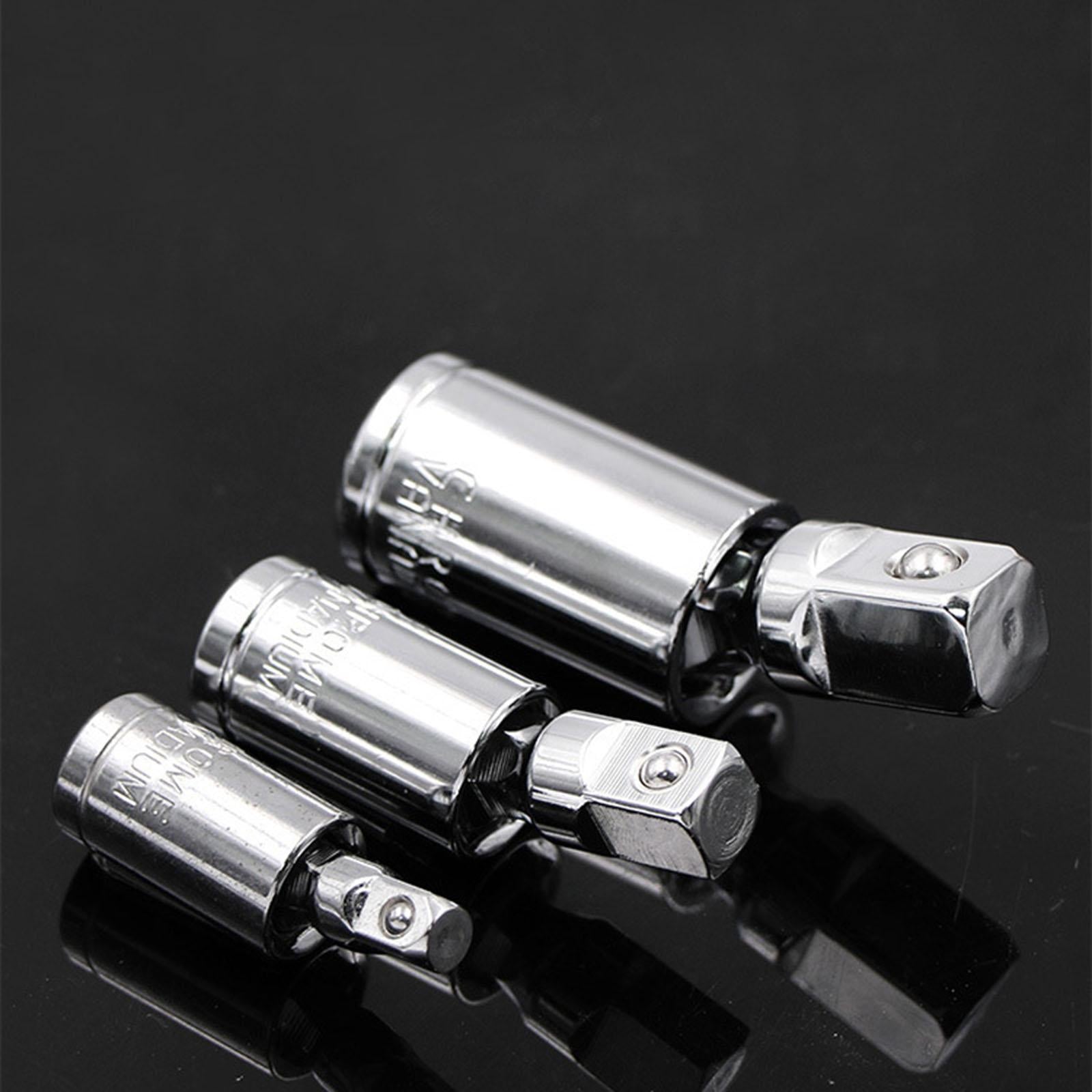 4xImpact Grade Universal Joint Swivel Socket Adapter Spring Loaded Durable 1/4