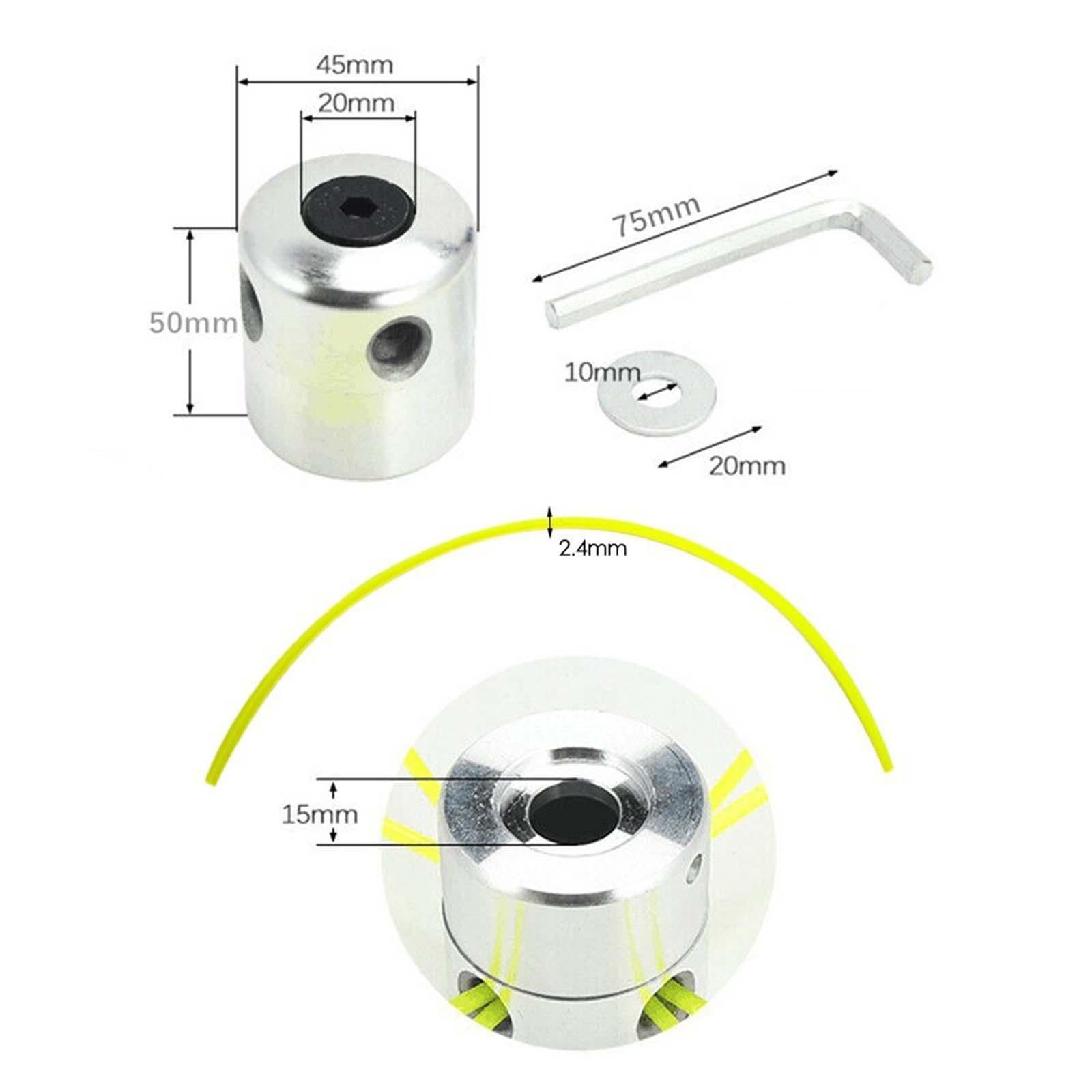 2xAluminium Trimmer Head Spool Set with 4 Mower Rope Convenient to Change