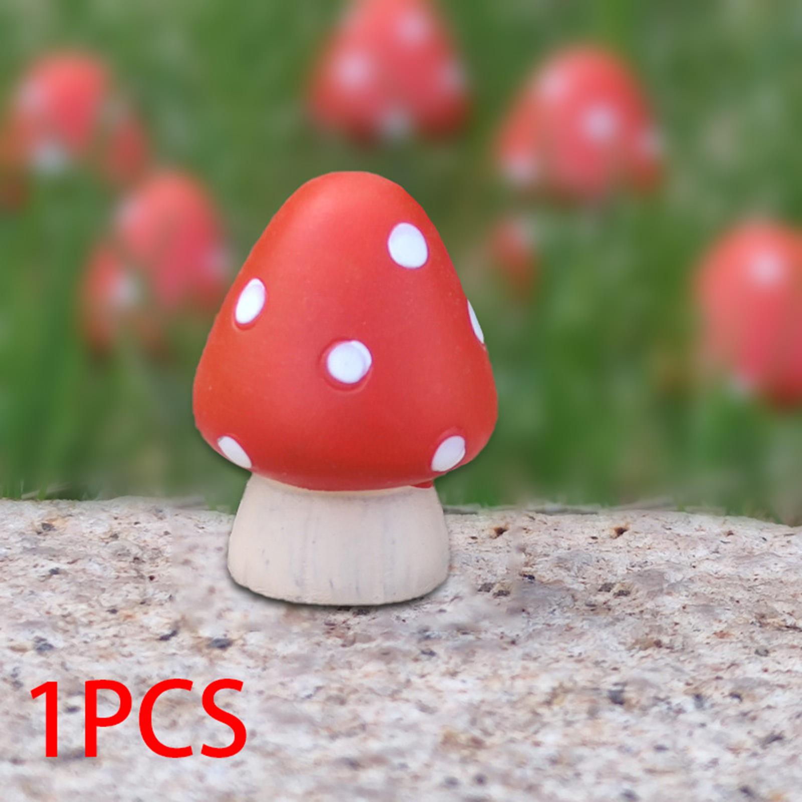 3xAdorable Red Mushroom Photo Props Fish Tank Fairy Garden Accessories Small