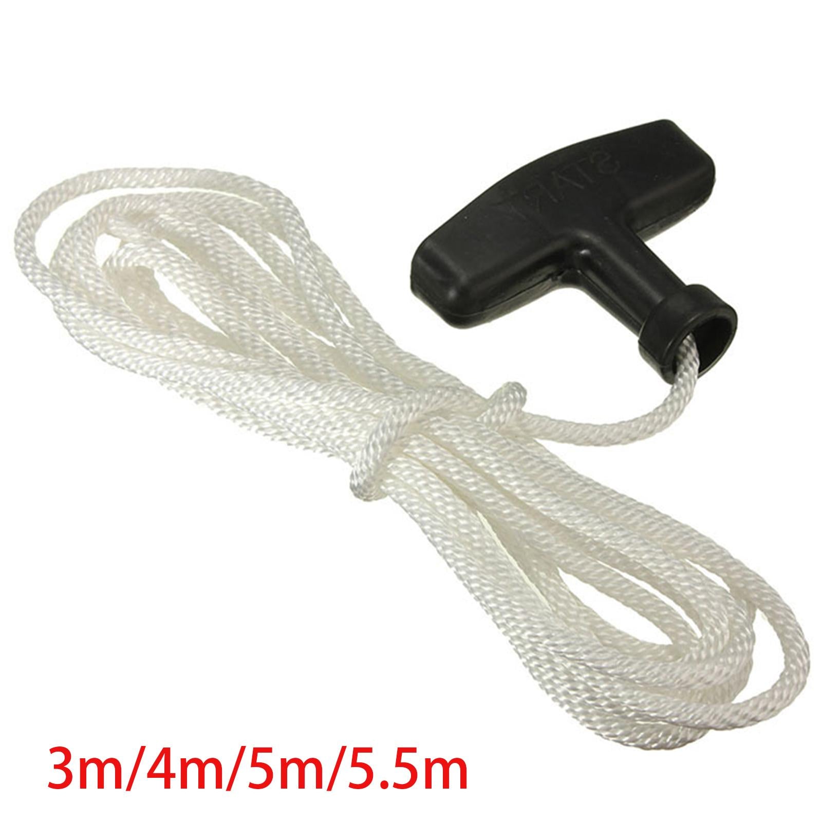 2xStarter Handle with Rope Mower Pull Cord Universal for Replacement Accessory 3m