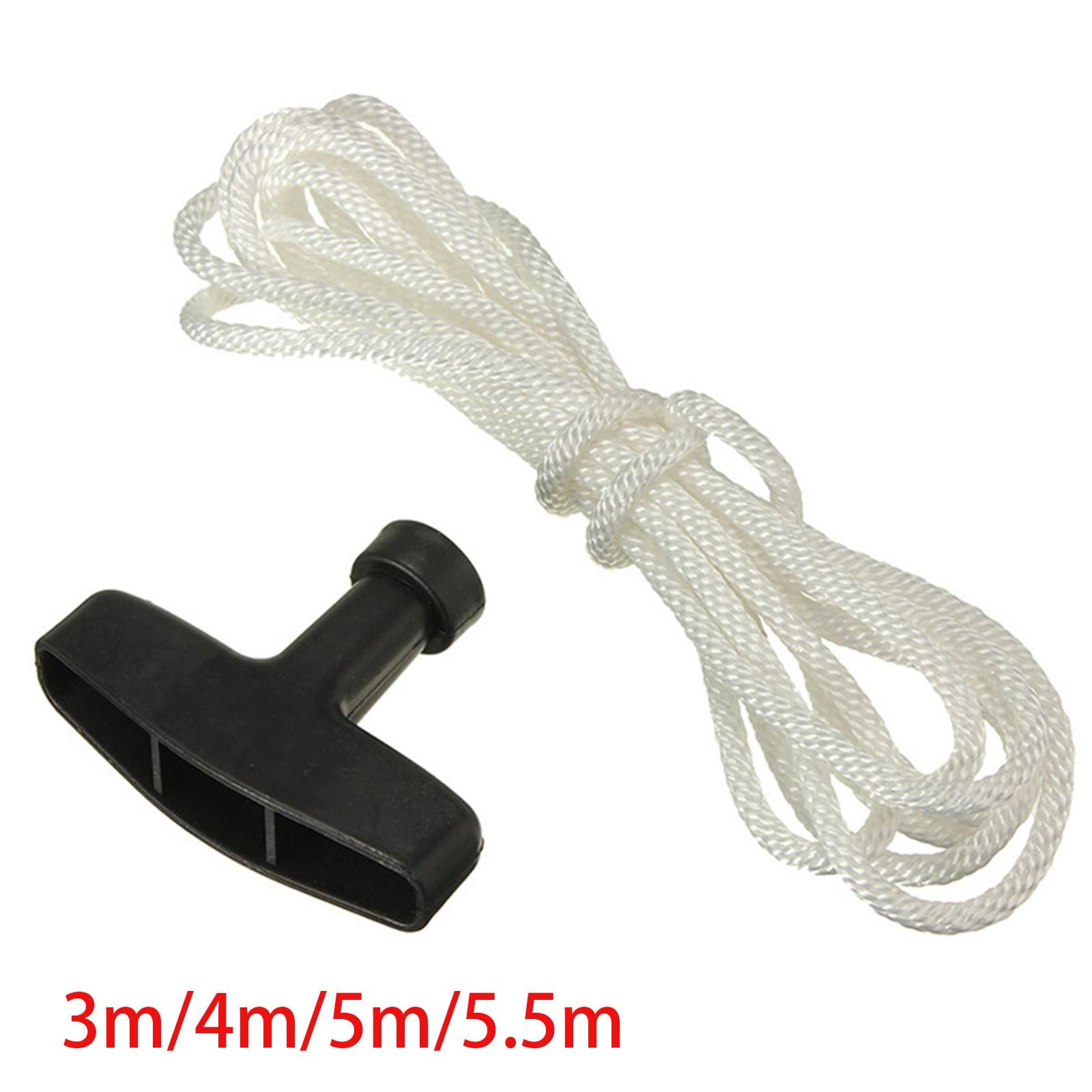 4xStarter Handle with Rope Mower Pull Cord Universal for Replacement Accessory 3m