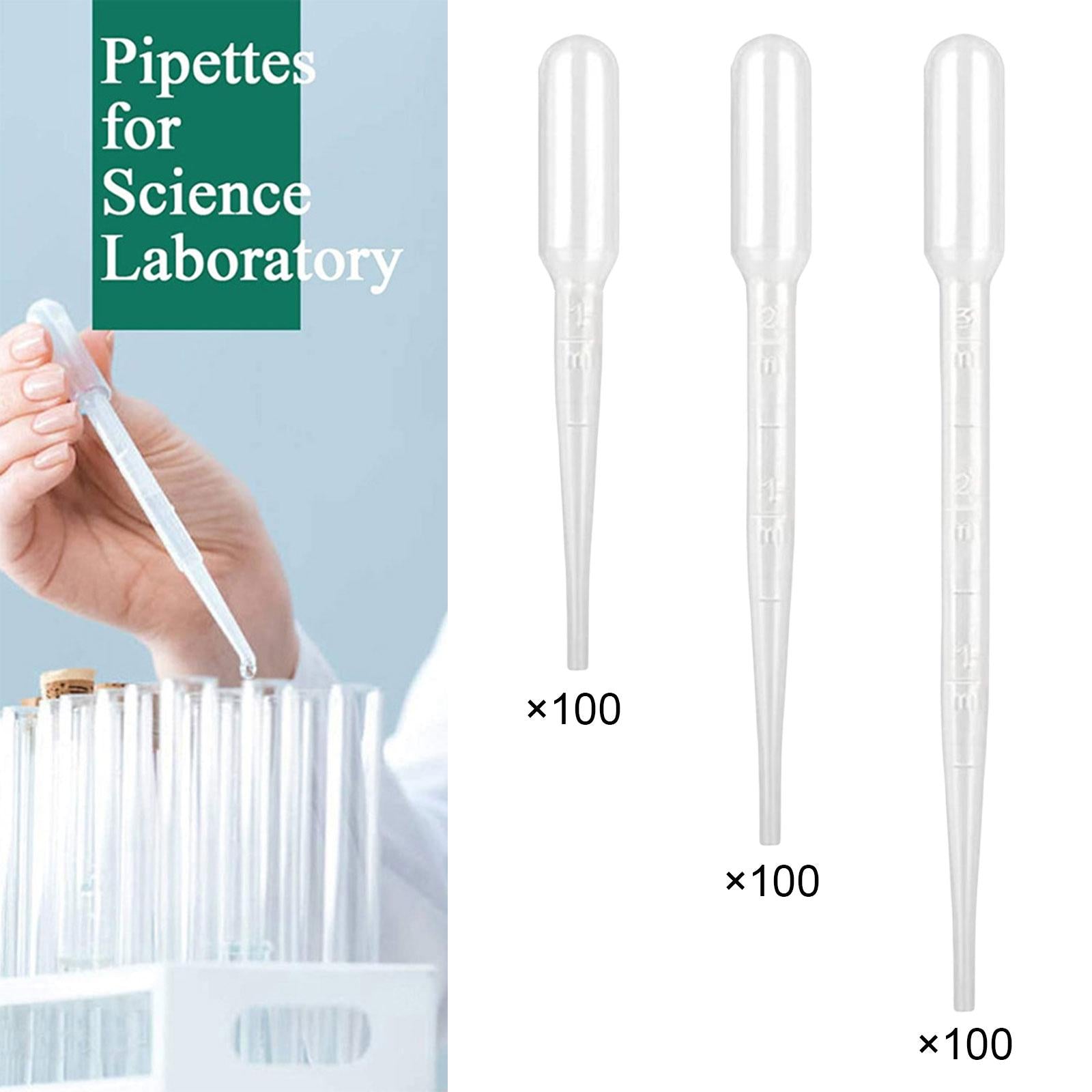 2x100 Pieces Disposable Eye Dropper Transfer Graduated Pipettes Small Home Use 1mL